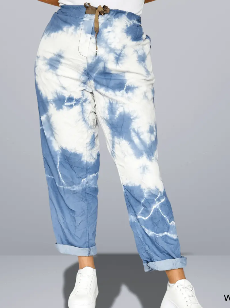 Spodnie materiałowe z wzorem po całości Stylowa XL