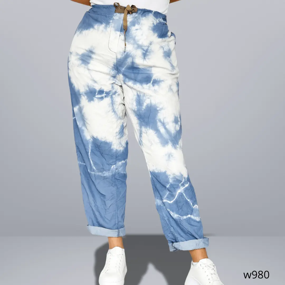 Spodnie materiałowe z wzorem po całości Stylowa XL