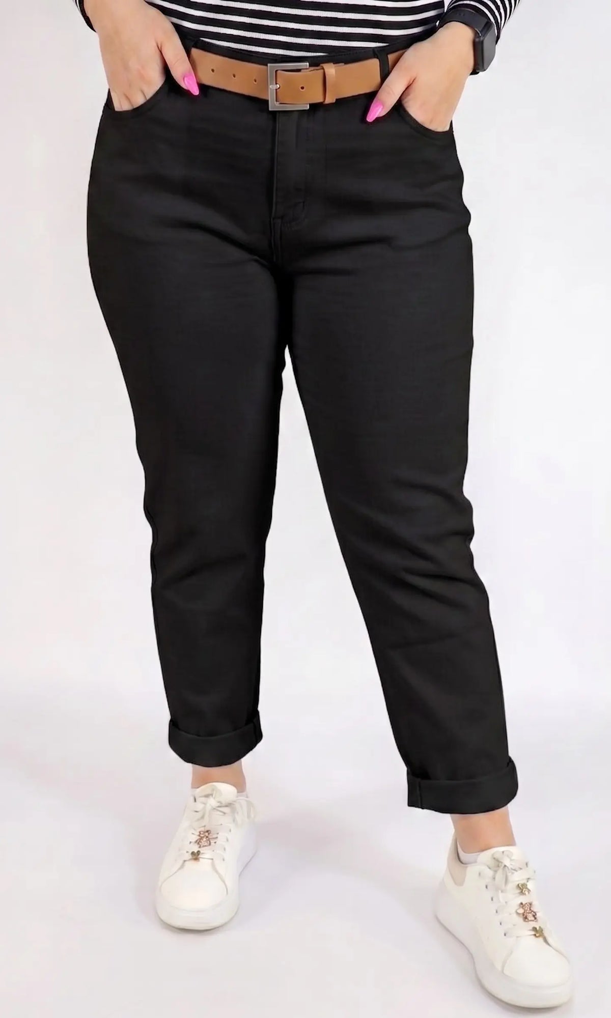 Spodnie plus size czarne damskie klasyczne – wygodne spodnie XXL z wysokim komfortem noszenia Stylowa XL