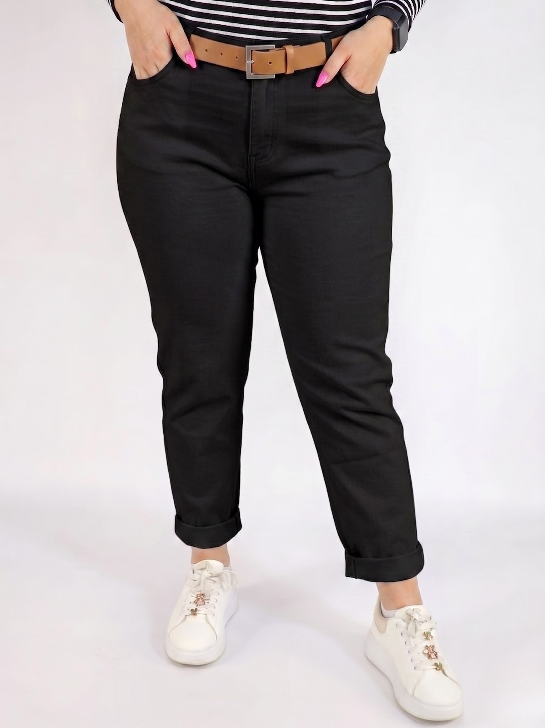 Spodnie plus size czarne damskie klasyczne – wygodne spodnie XXL z wysokim komfortem noszenia Stylowa XL