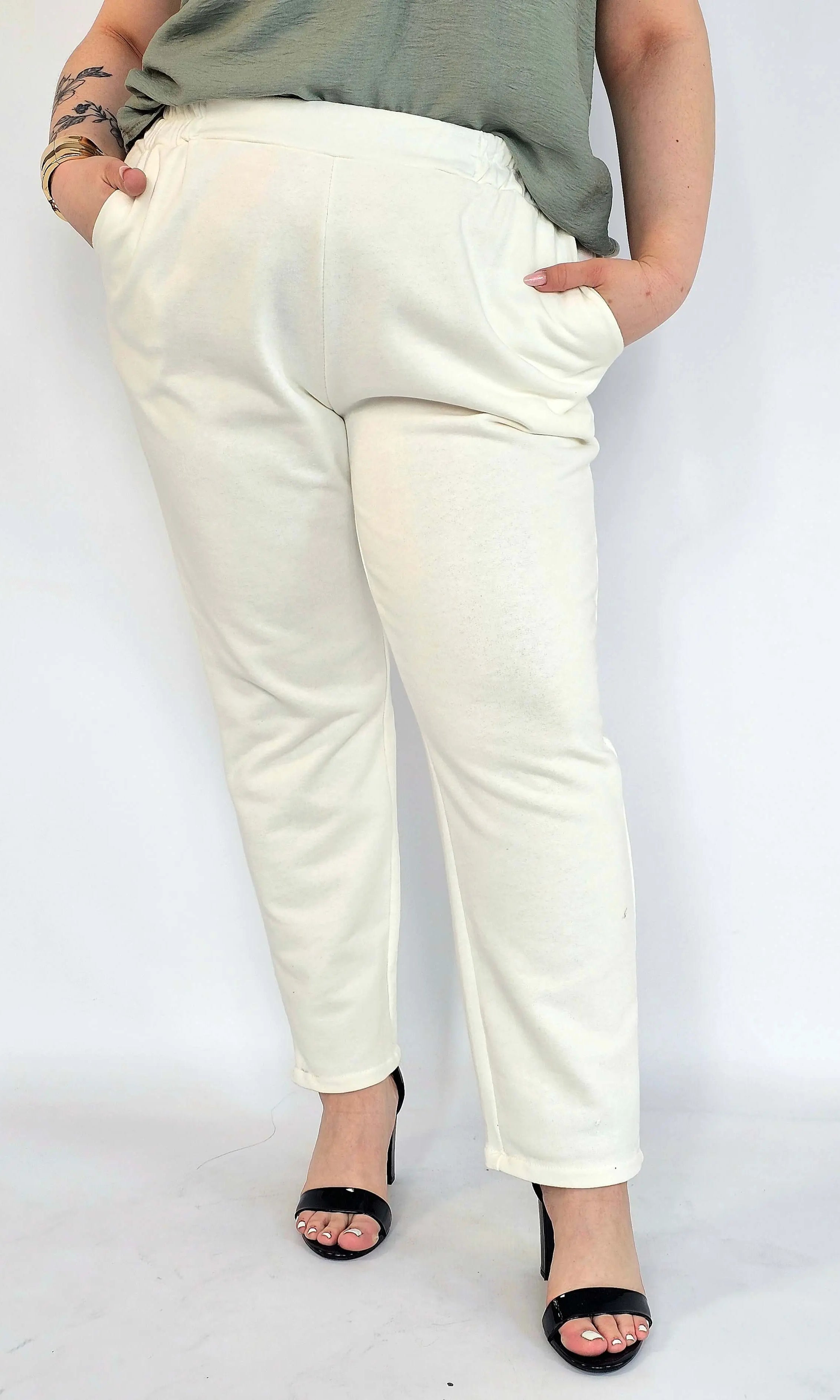 Spodnie plus size eleganckie z kieszeniami – spodnie XXL damskie Stylowa XL