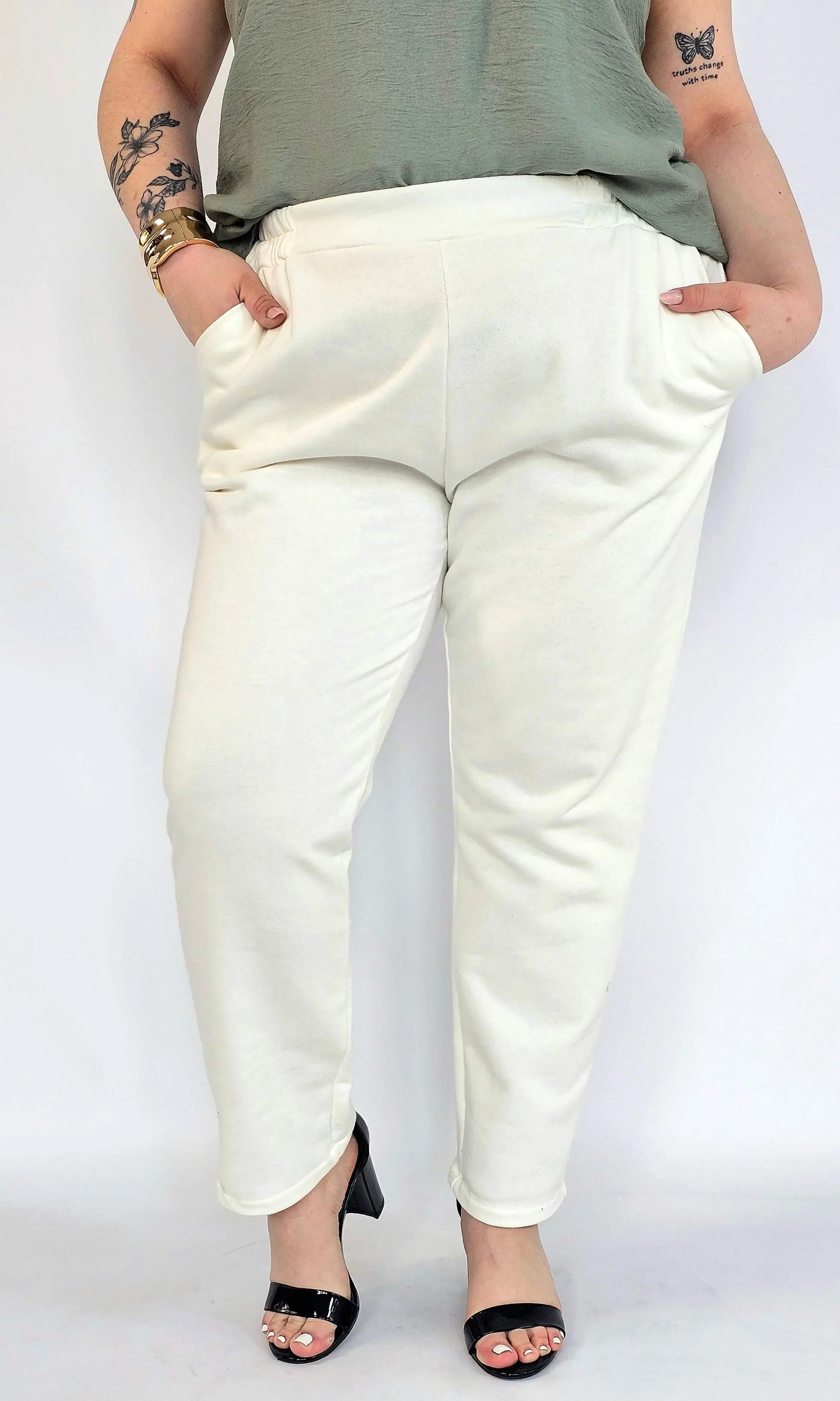 Spodnie plus size eleganckie z kieszeniami – spodnie XXL damskie Stylowa XL
