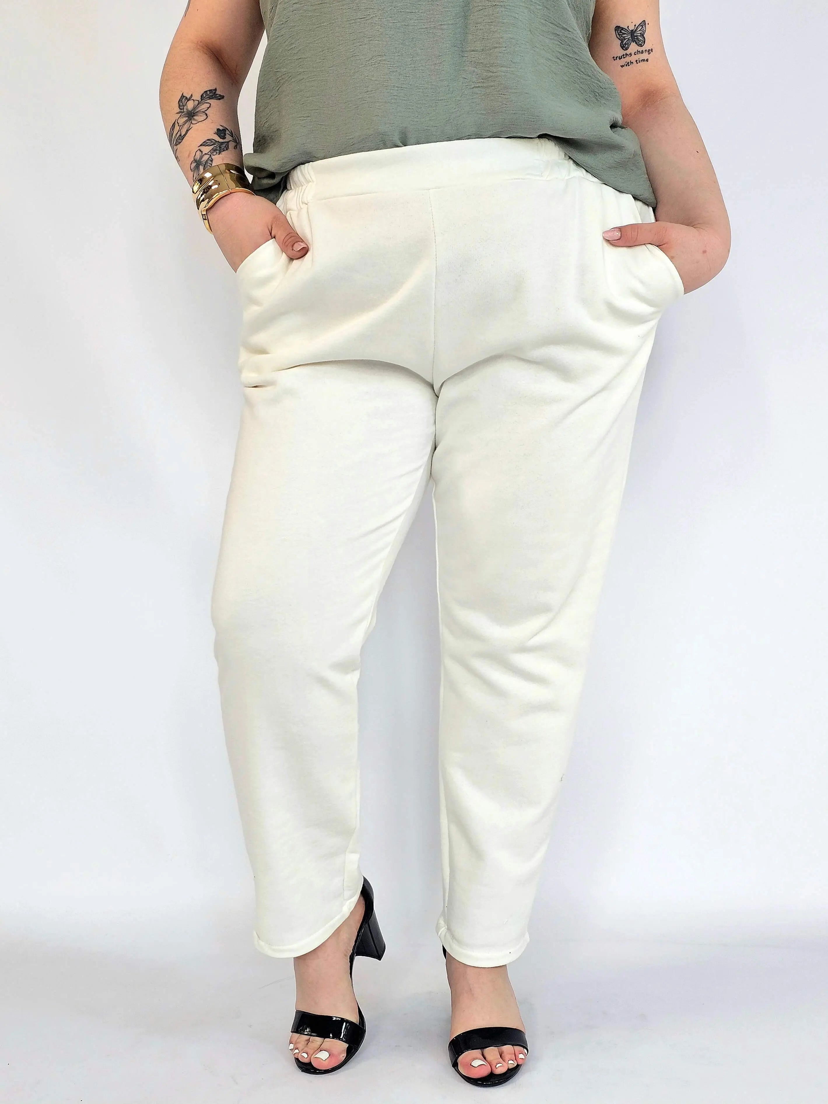 Spodnie plus size eleganckie z kieszeniami – spodnie XXL damskie Stylowa XL