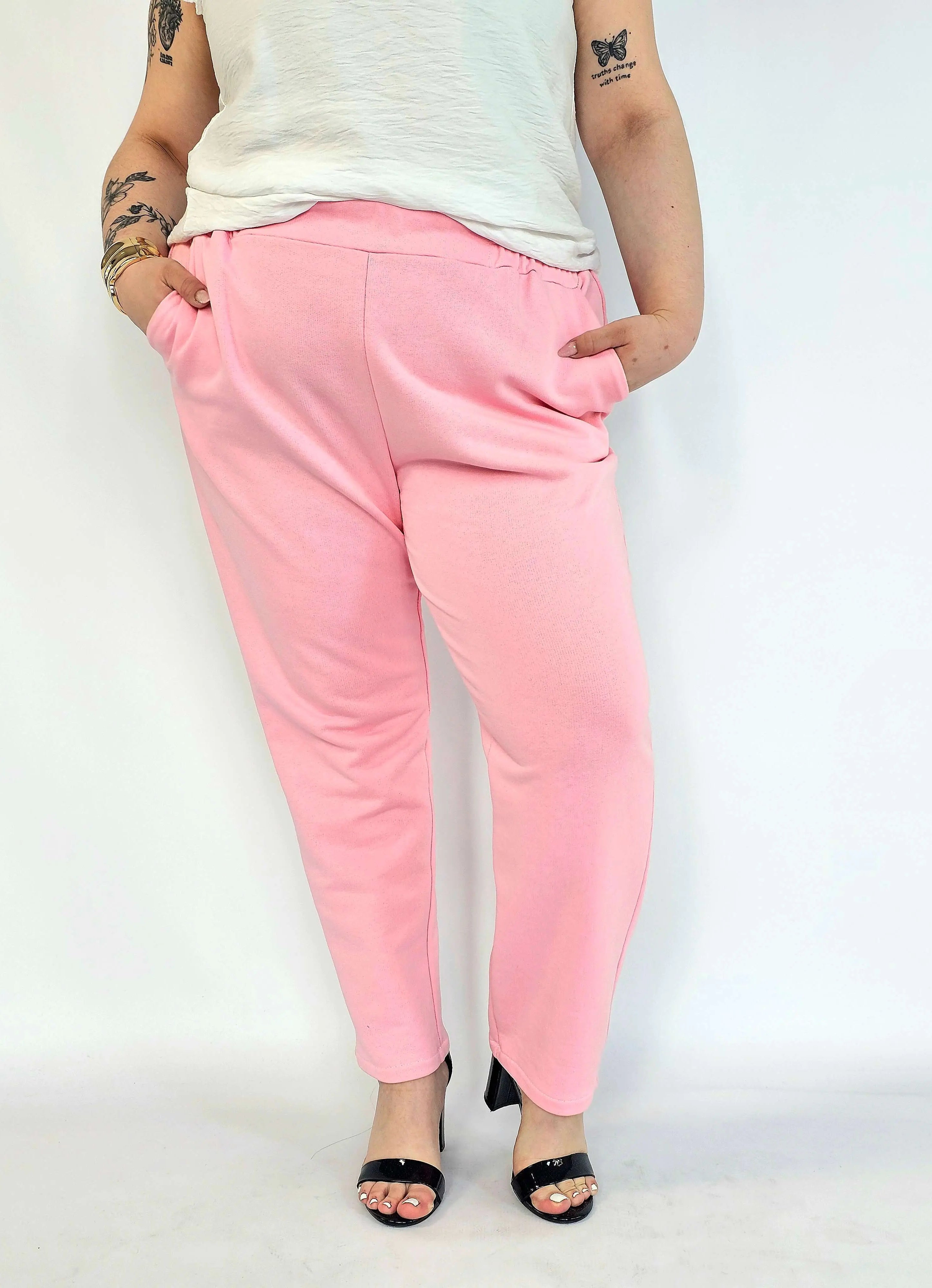 Spodnie plus size eleganckie z kieszeniami – spodnie XXL damskie Stylowa XL