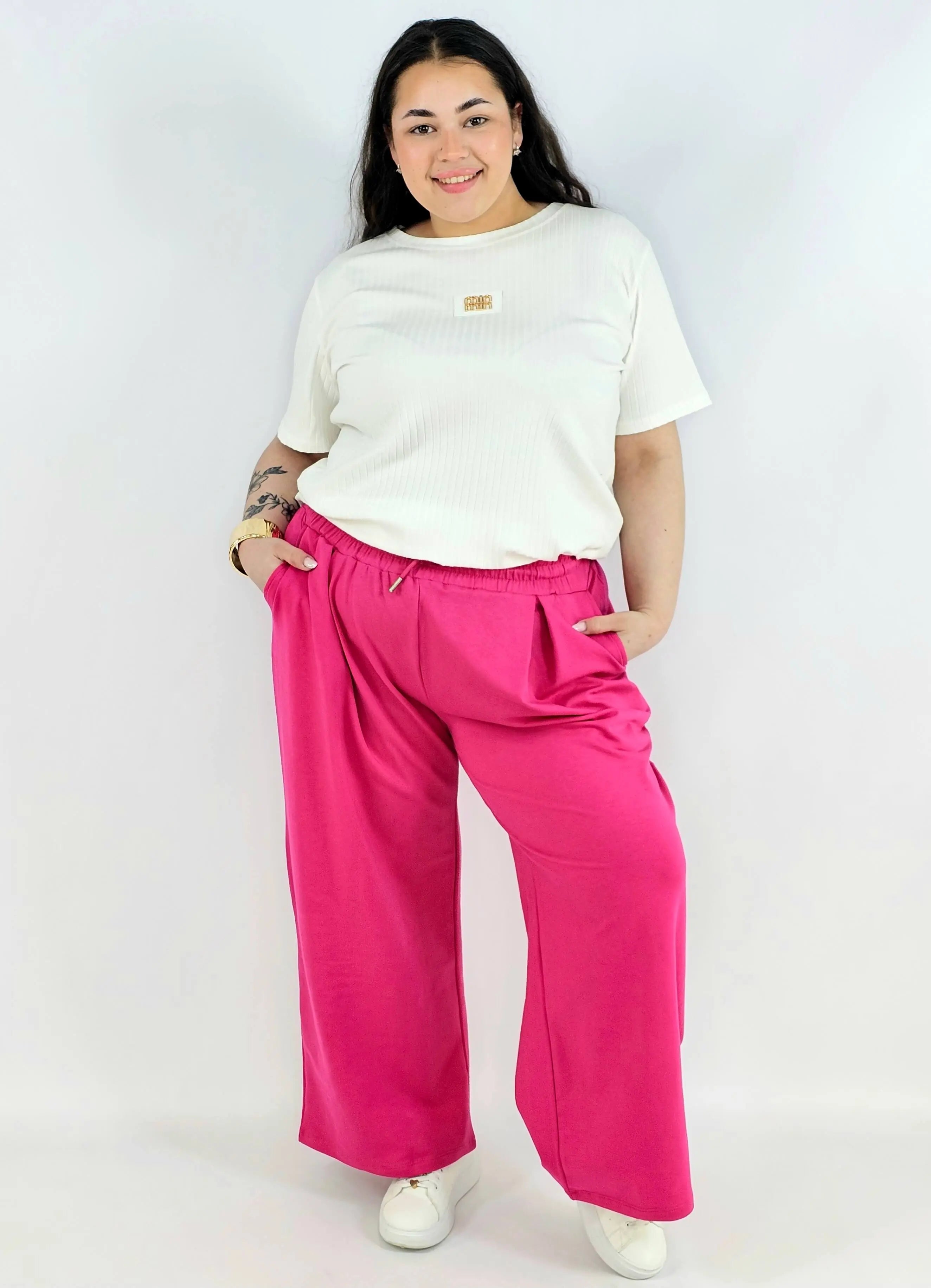 Spodnie plus size szerokie – wygodne spodnie XXL z gumką w pasie Stylowa XL