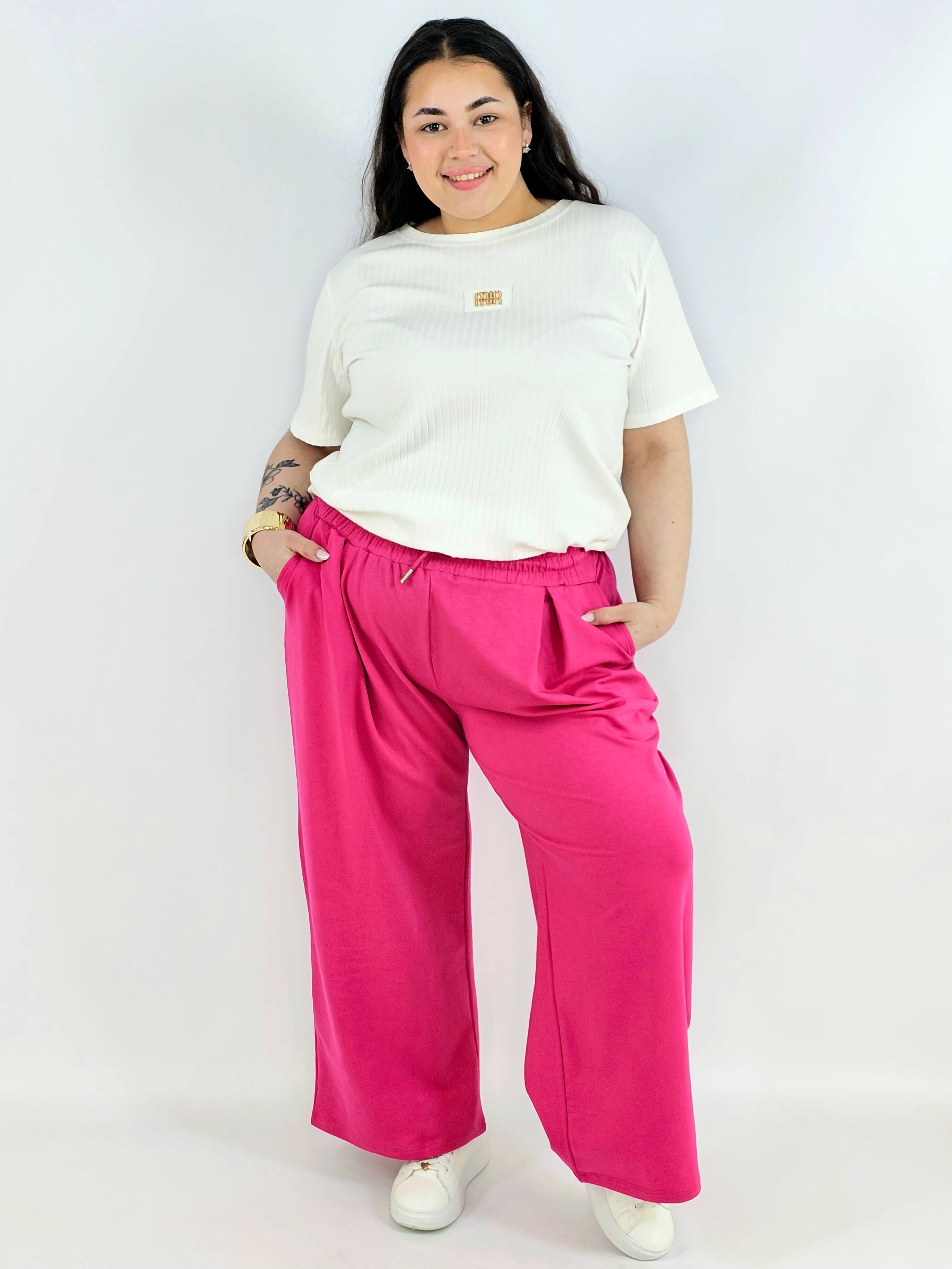 Spodnie plus size szerokie – wygodne spodnie XXL z gumką w pasie Stylowa XL