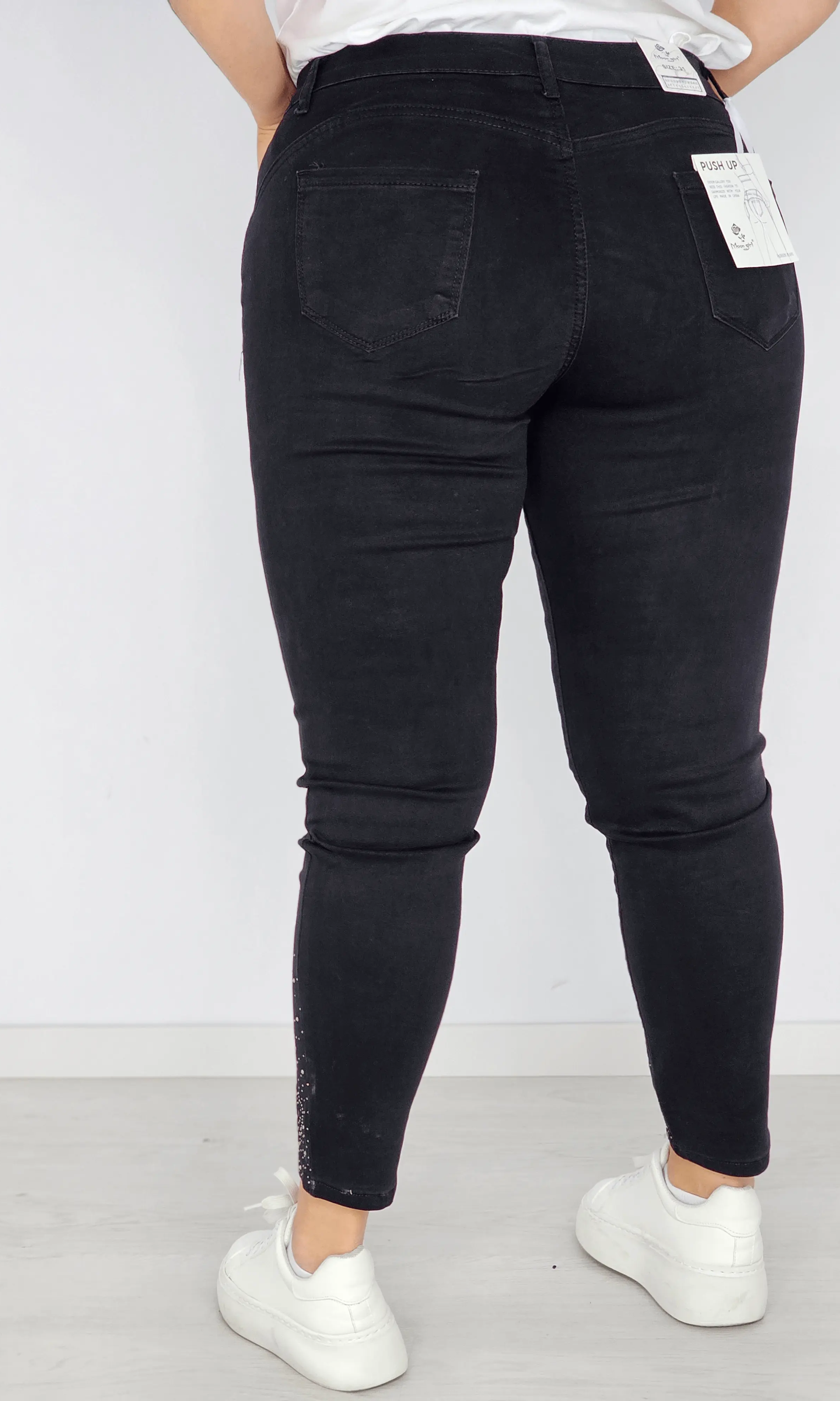 Spodnie z ażurową aplikacją Stylowa XL