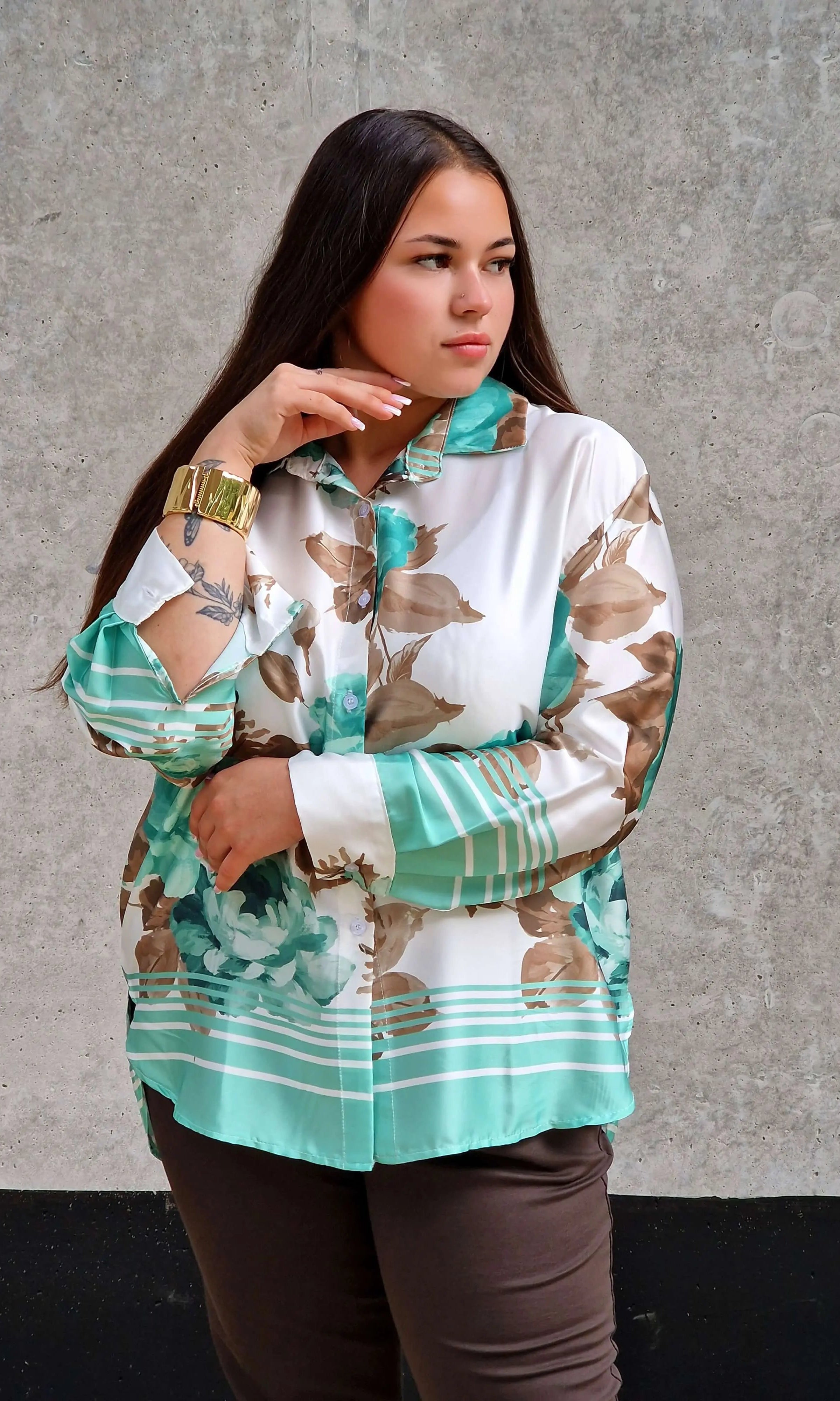 Stylowa koszula z florystycznym motywem Stylowa XL