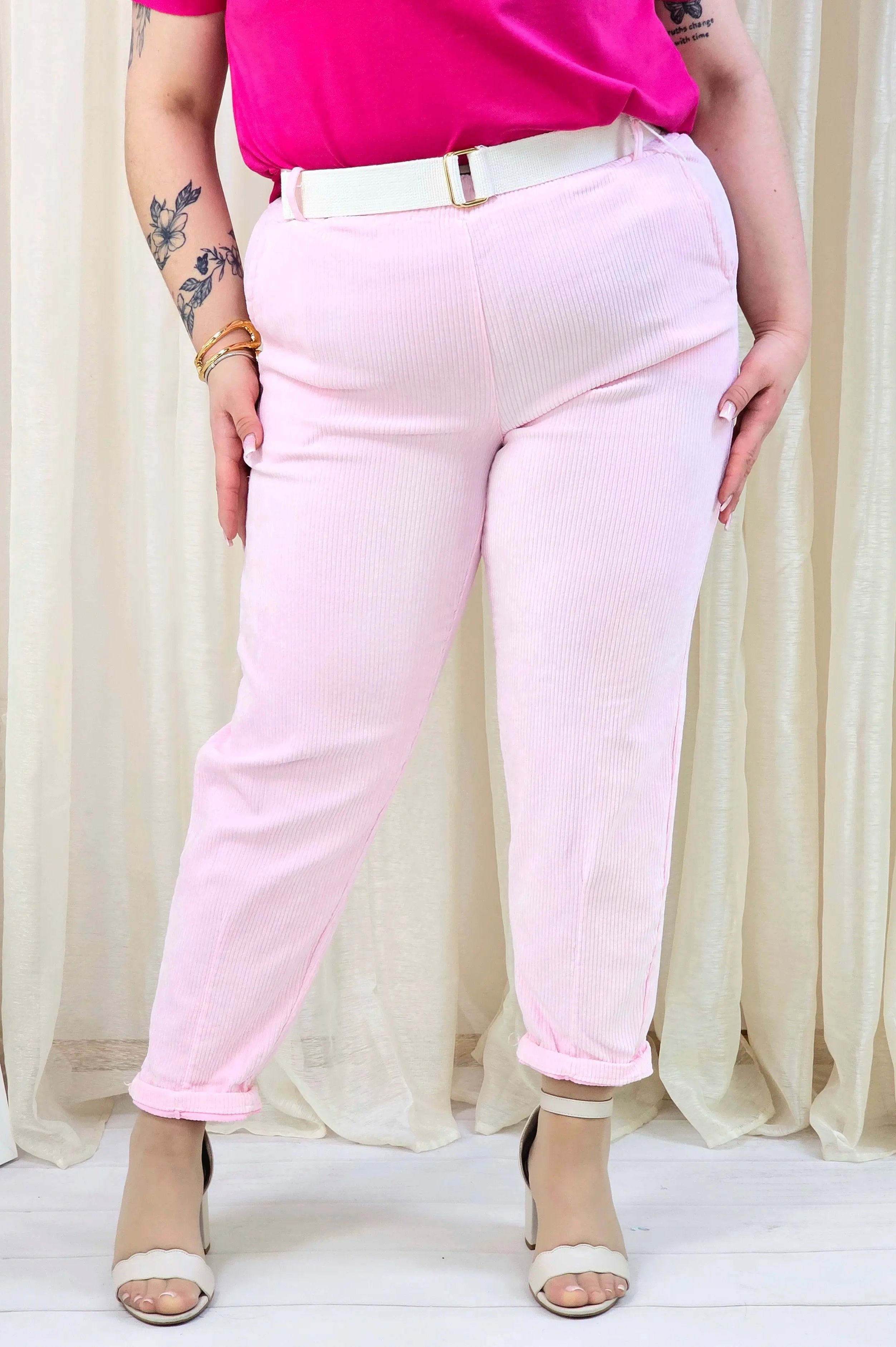 Stylowe i wygodne spodnie z cienkiego sztruksu - LIVANS Stylowa XL