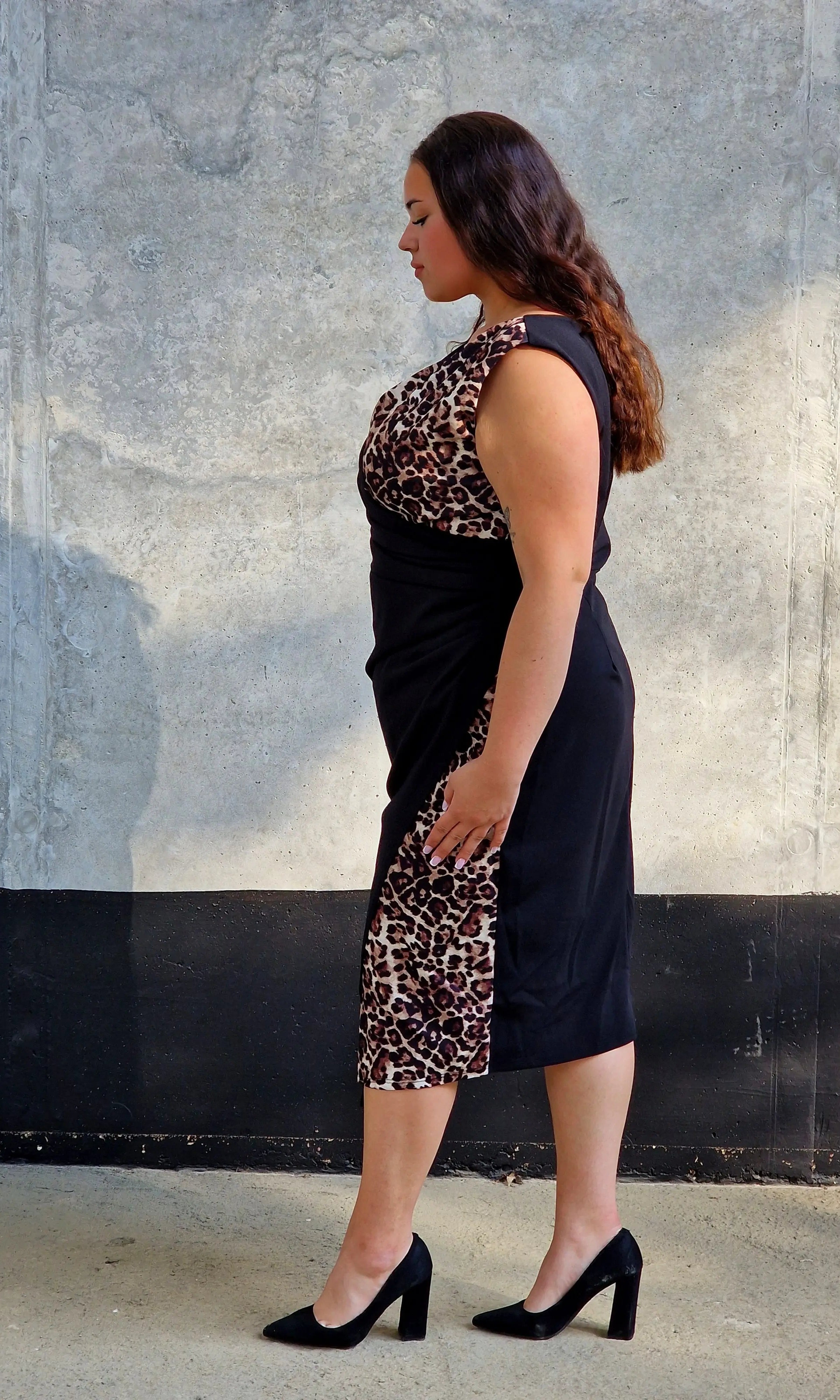 Sukienka Damska z Modnym Zwierzęcym Stylowa XL