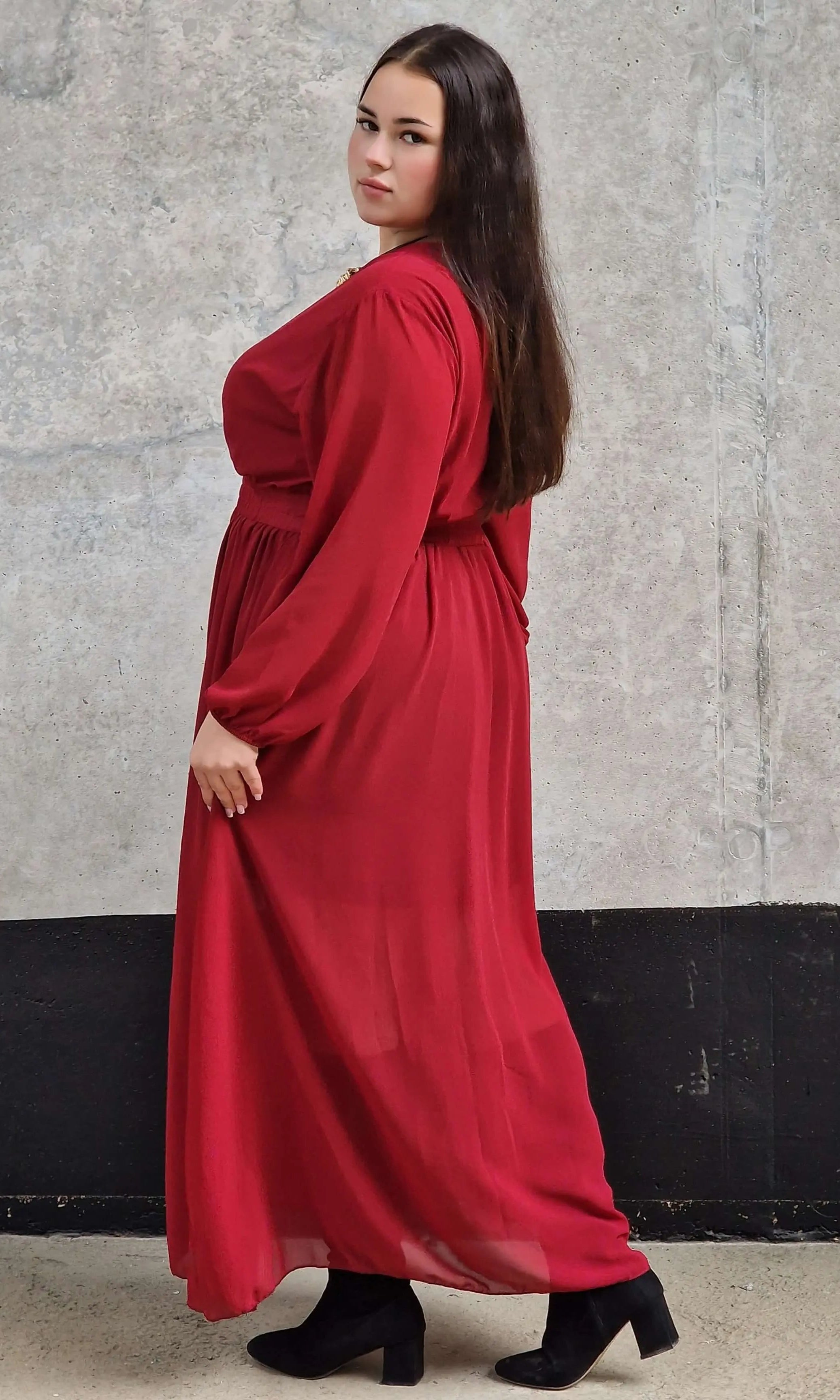 Sukienka Pełna Elegancji - czerwona Stylowa XL