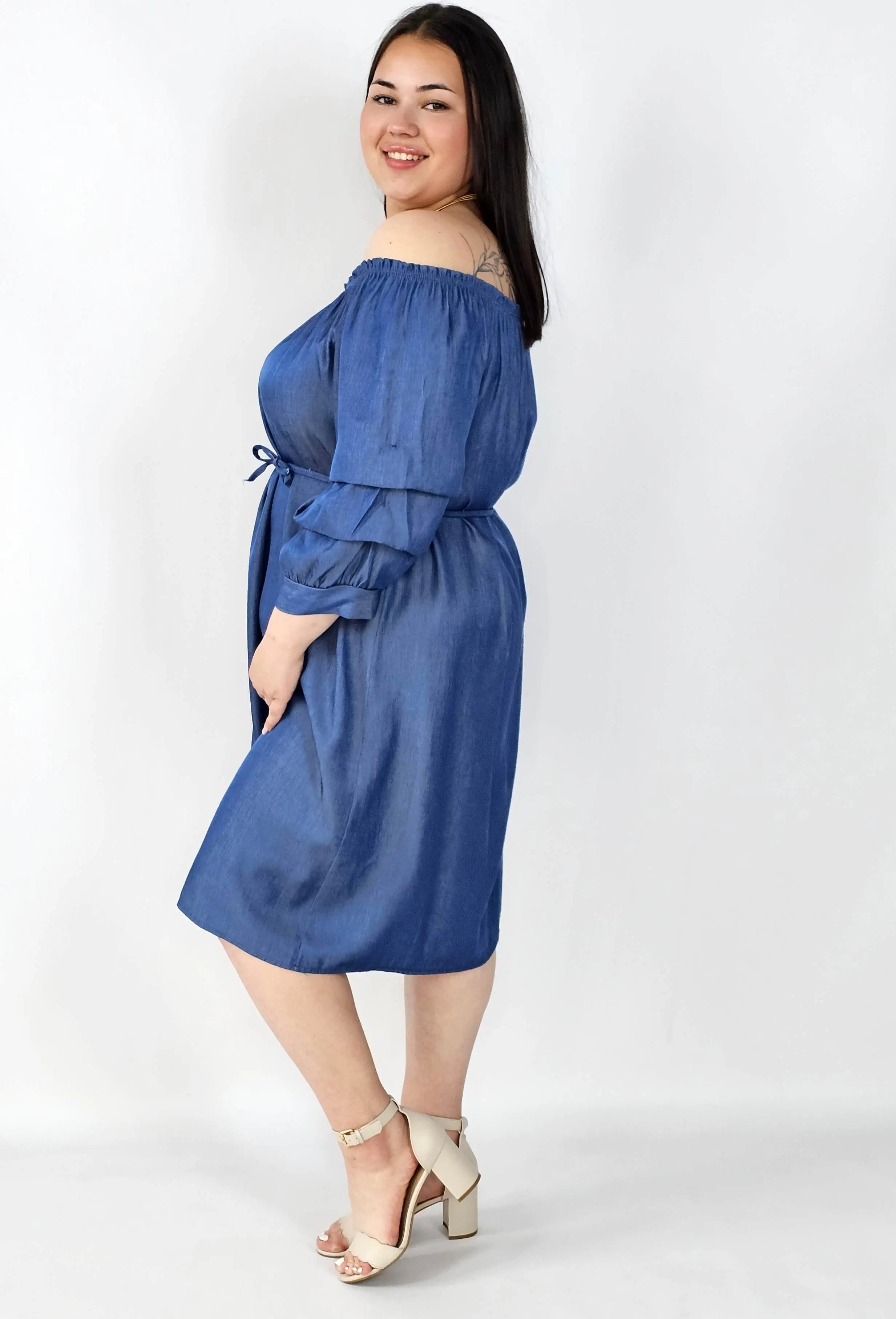 Sukienka Plus Size Hiszpanka Z Odkrytymi Ramionami – Styl I Wygoda Na Co Dzień Stylowa XL