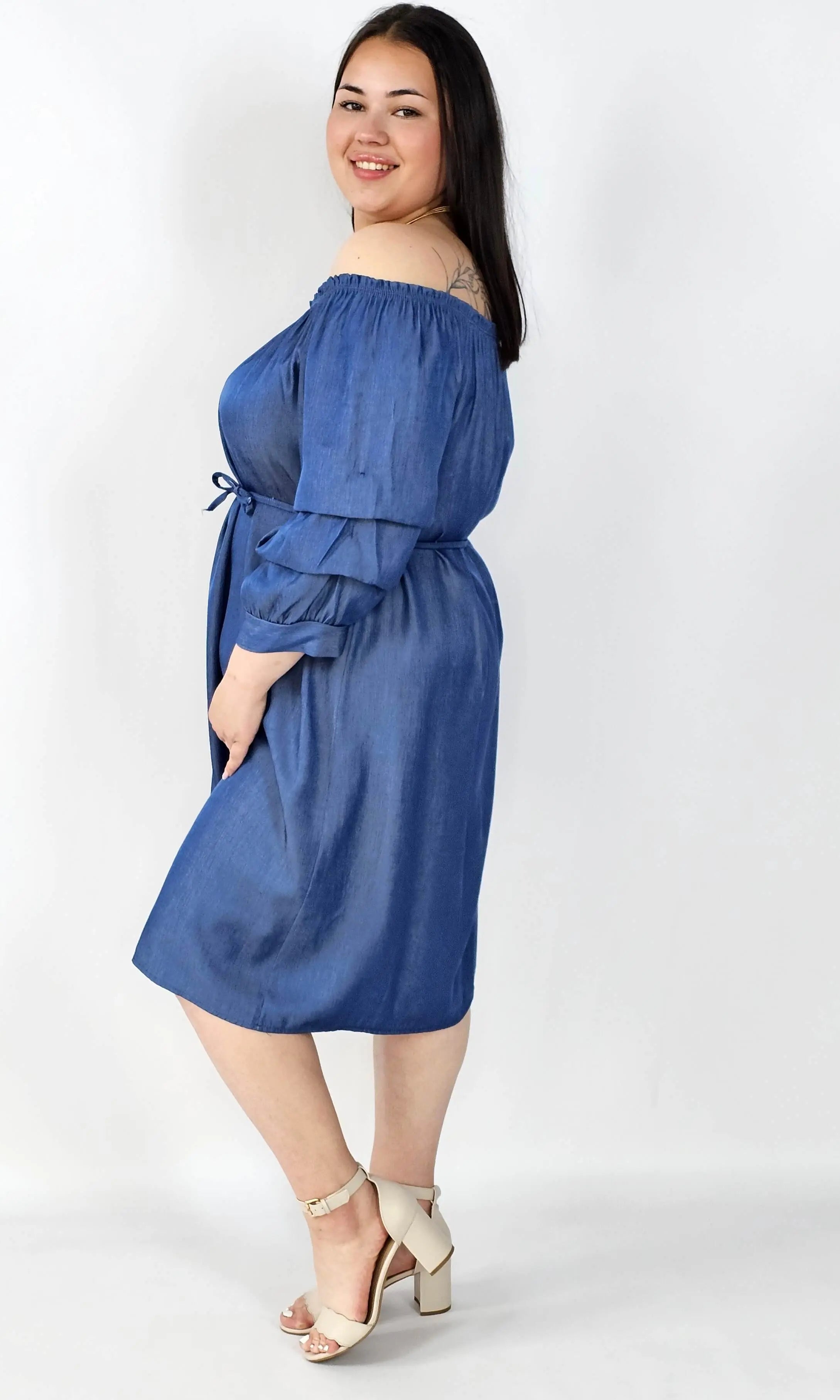 Sukienka Plus Size Hiszpanka Z Odkrytymi Ramionami – Styl I Wygoda Na Co Dzień Stylowa XL