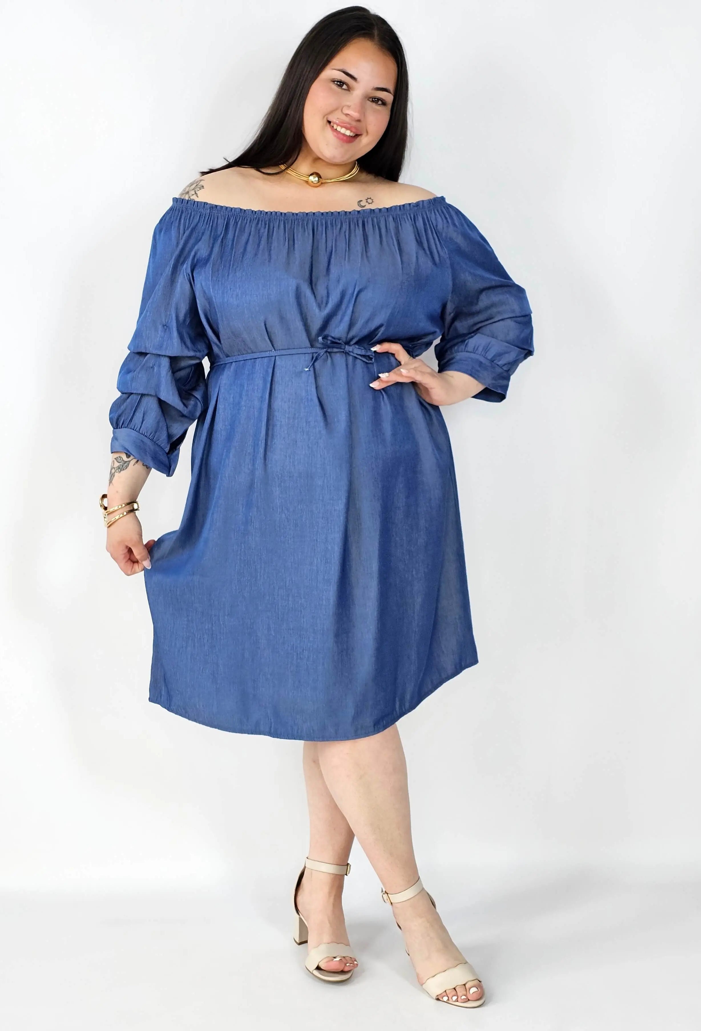 Sukienka Plus Size Hiszpanka Z Odkrytymi Ramionami – Styl I Wygoda Na Co Dzień Stylowa XL