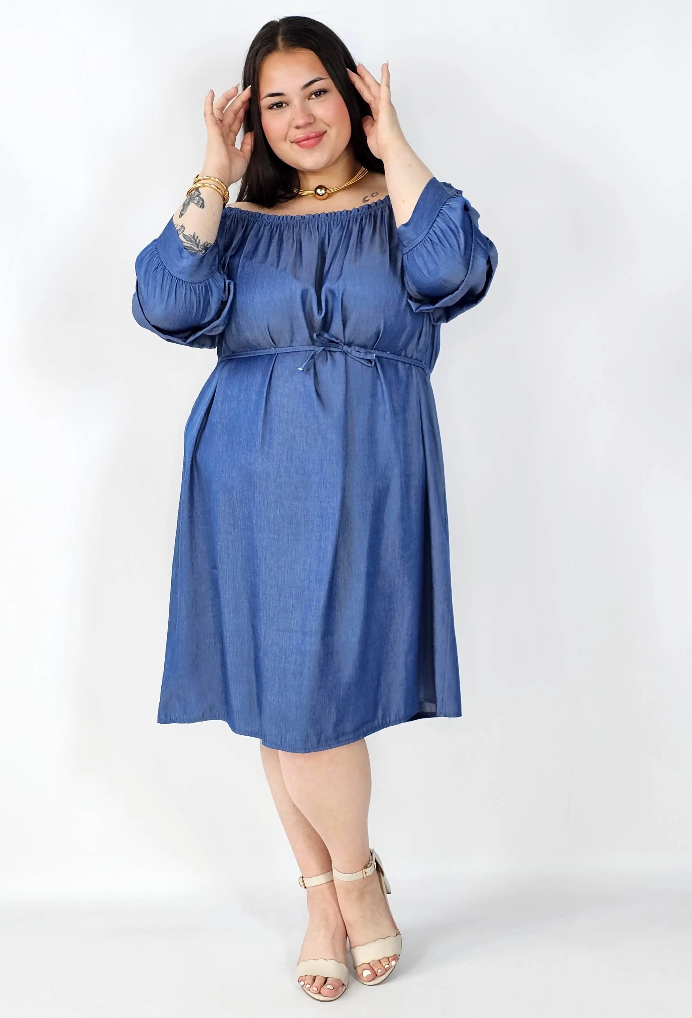 Sukienka Plus Size Hiszpanka Z Odkrytymi Ramionami – Styl I Wygoda Na Co Dzień Stylowa XL