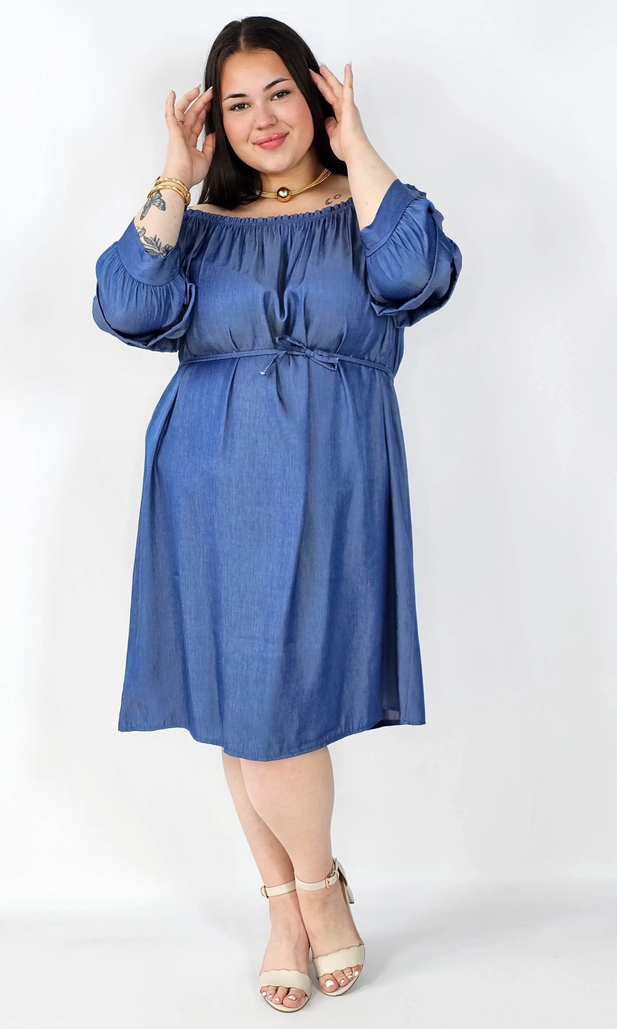 Sukienka Plus Size Hiszpanka Z Odkrytymi Ramionami – Styl I Wygoda Na Co Dzień Stylowa XL