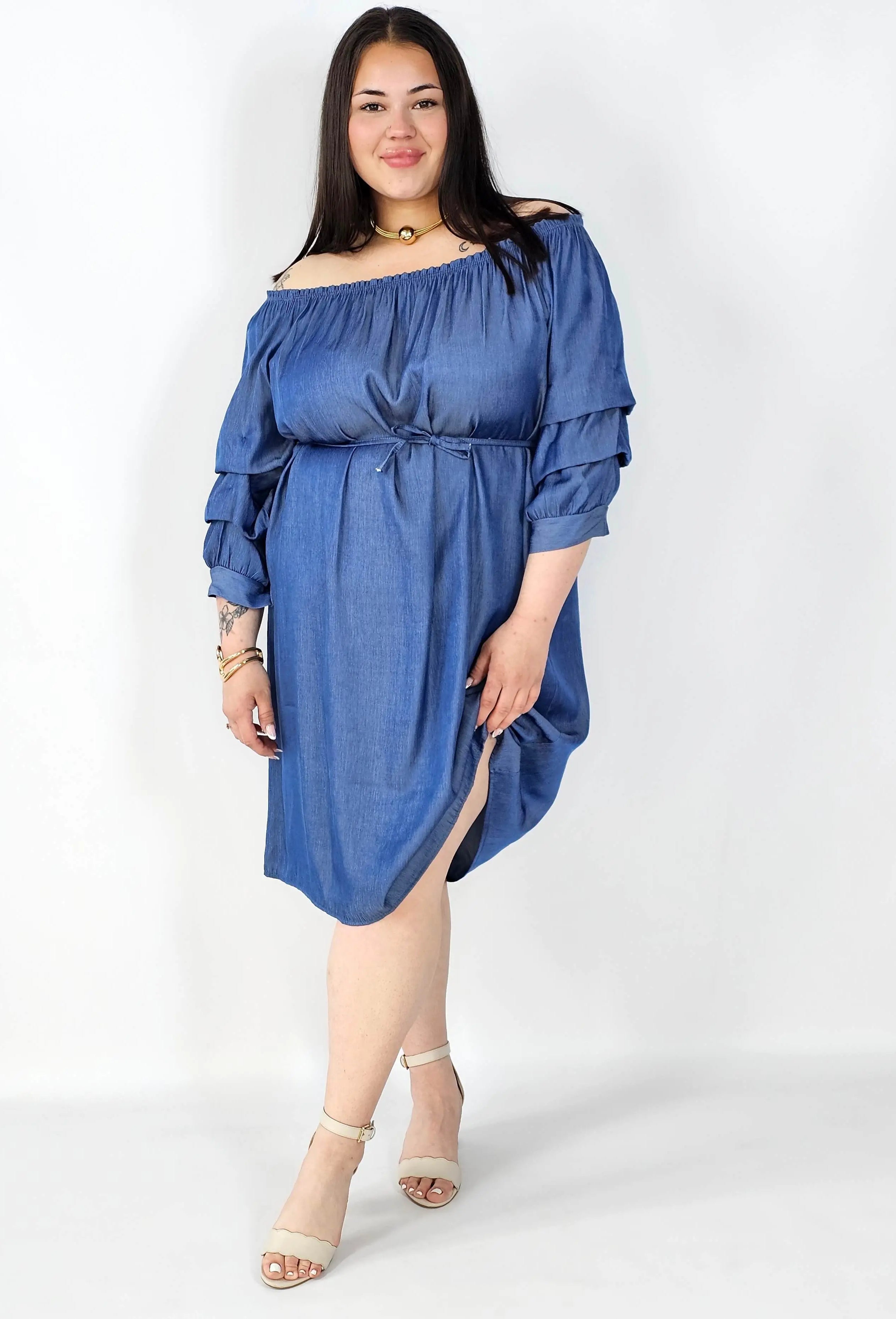 Sukienka Plus Size Hiszpanka Z Odkrytymi Ramionami – Styl I Wygoda Na Co Dzień Stylowa XL
