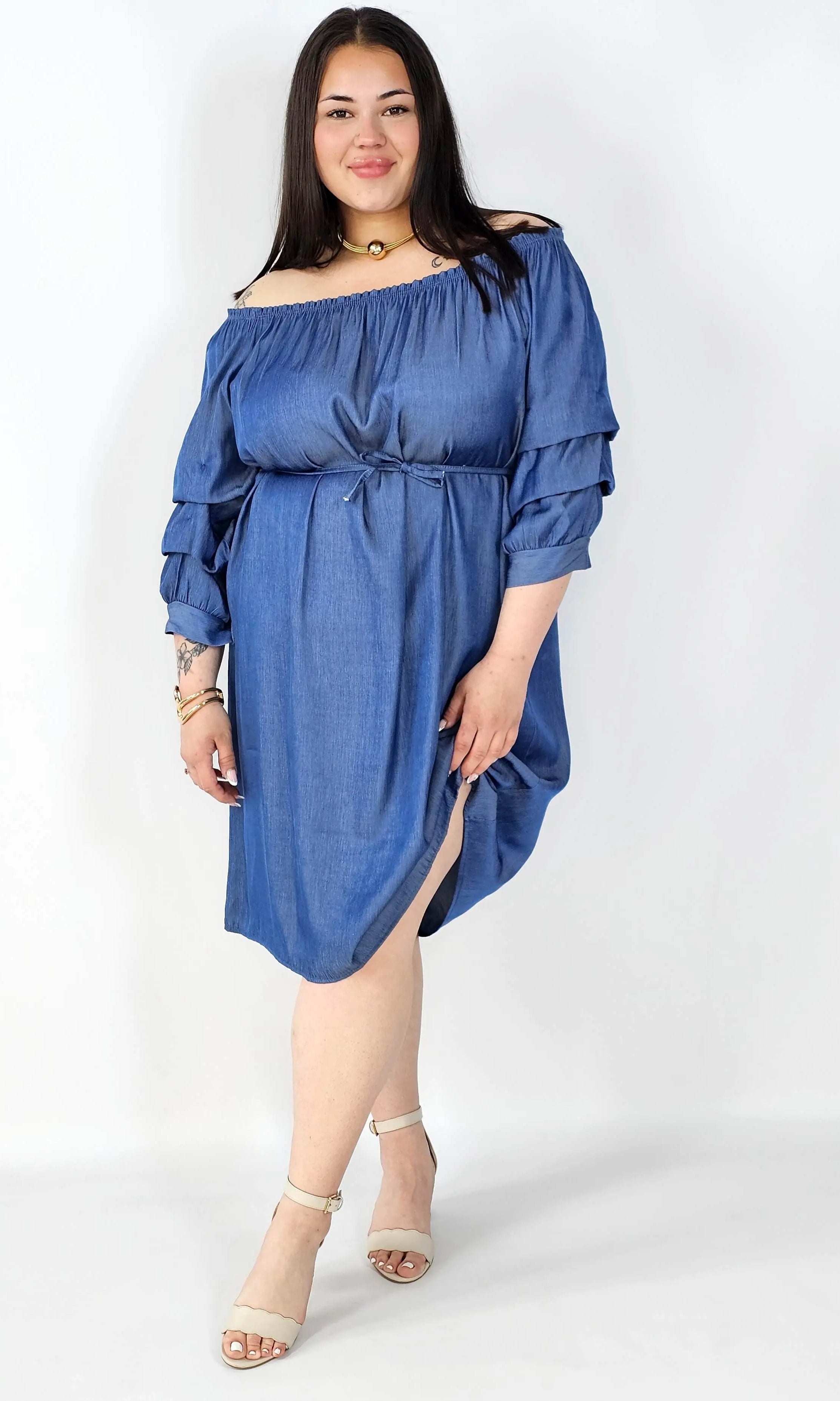Sukienka Plus Size Hiszpanka Z Odkrytymi Ramionami – Styl I Wygoda Na Co Dzień Stylowa XL