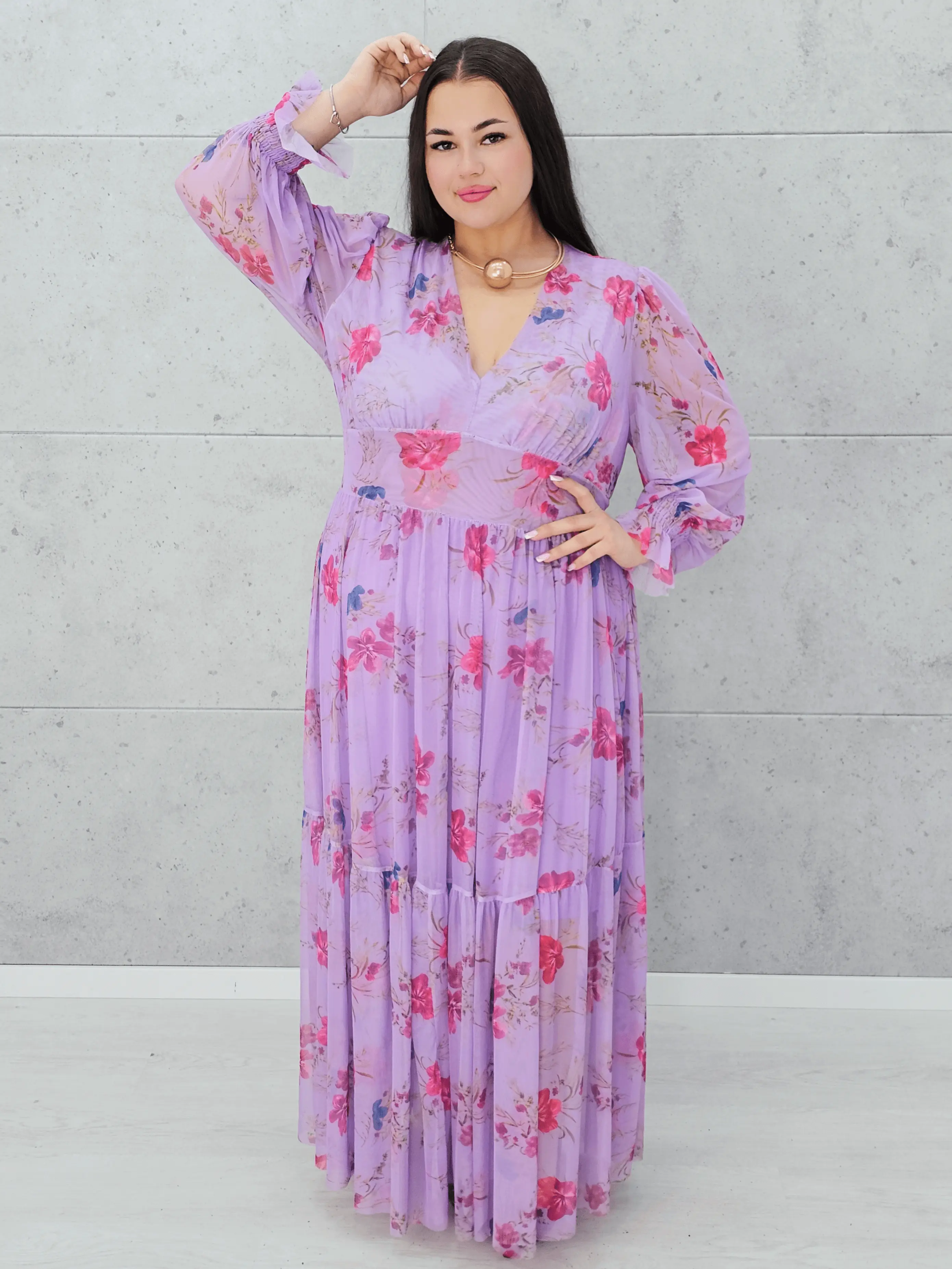 Sukienka "Lawendowy Ogród" Stylowa XL