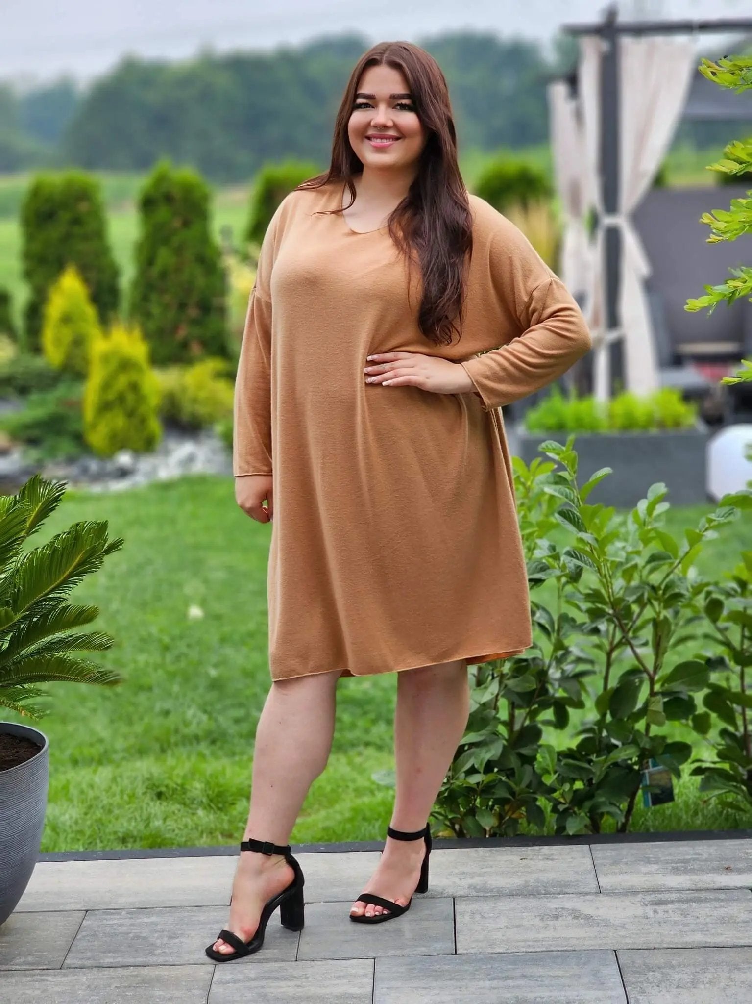 Sukienka basic z długim rękawem Stylowa XL