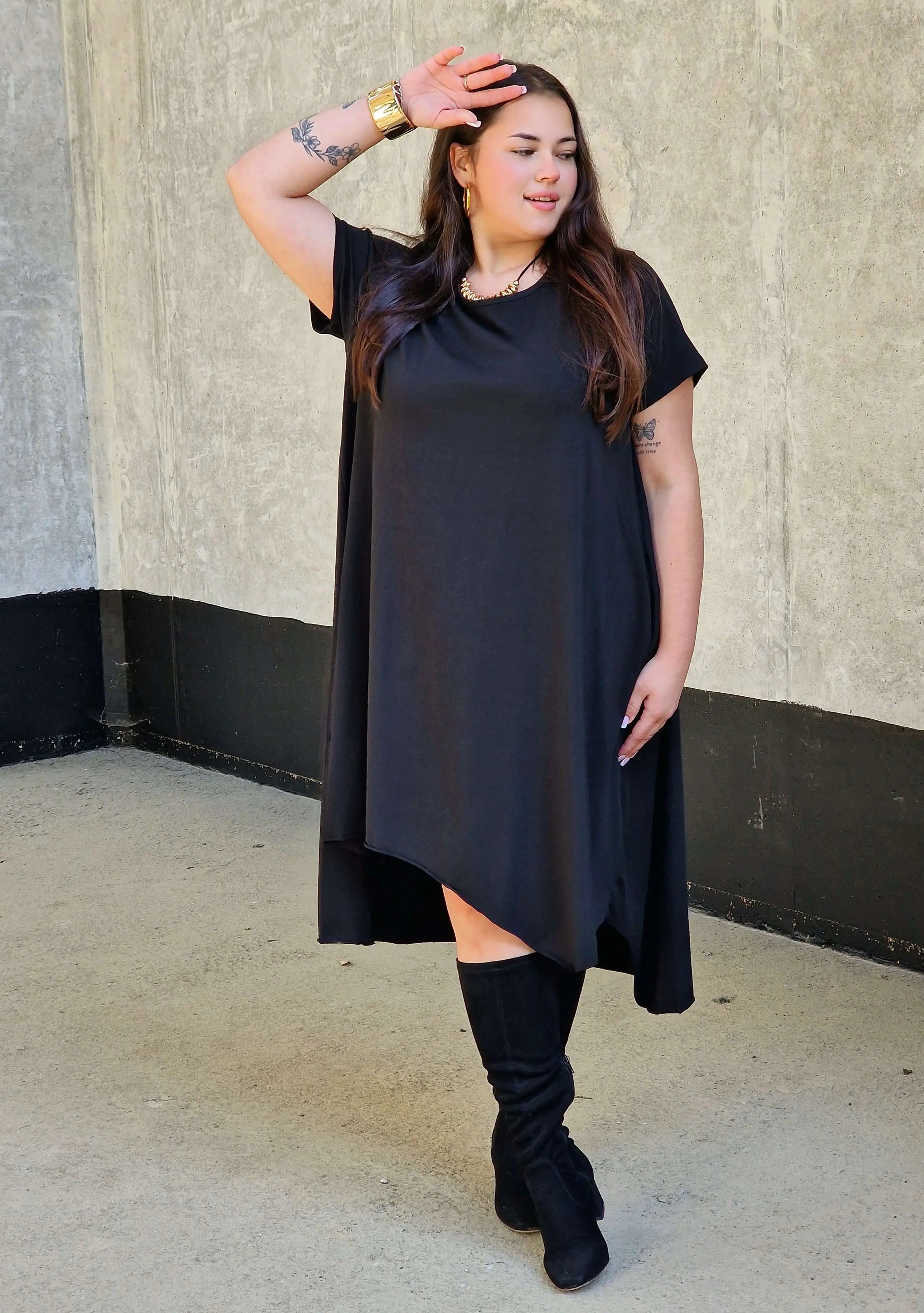 Sukienka basic z krótkim rękawem Stylowa XL