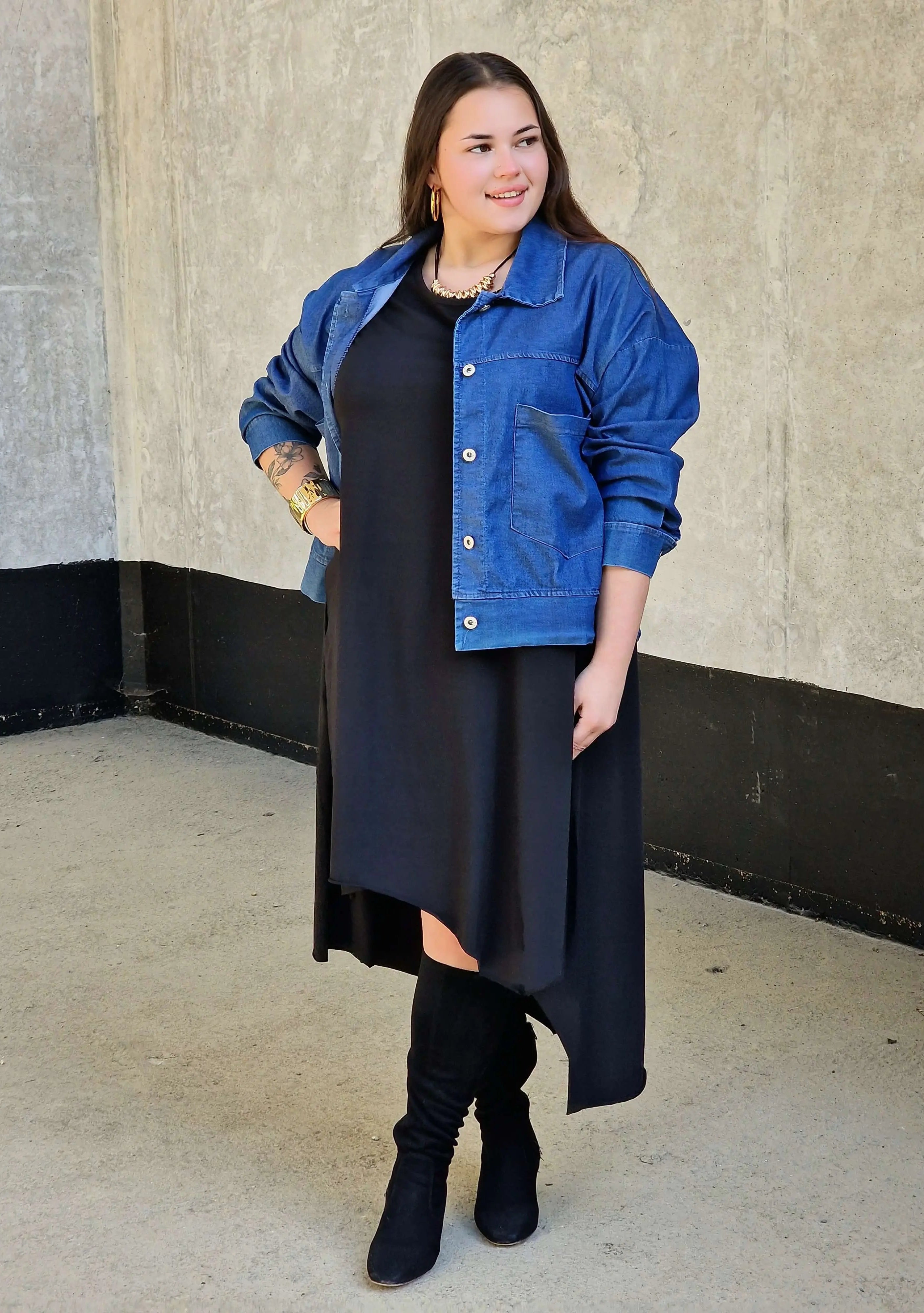 Sukienka basic z krótkim rękawem Stylowa XL