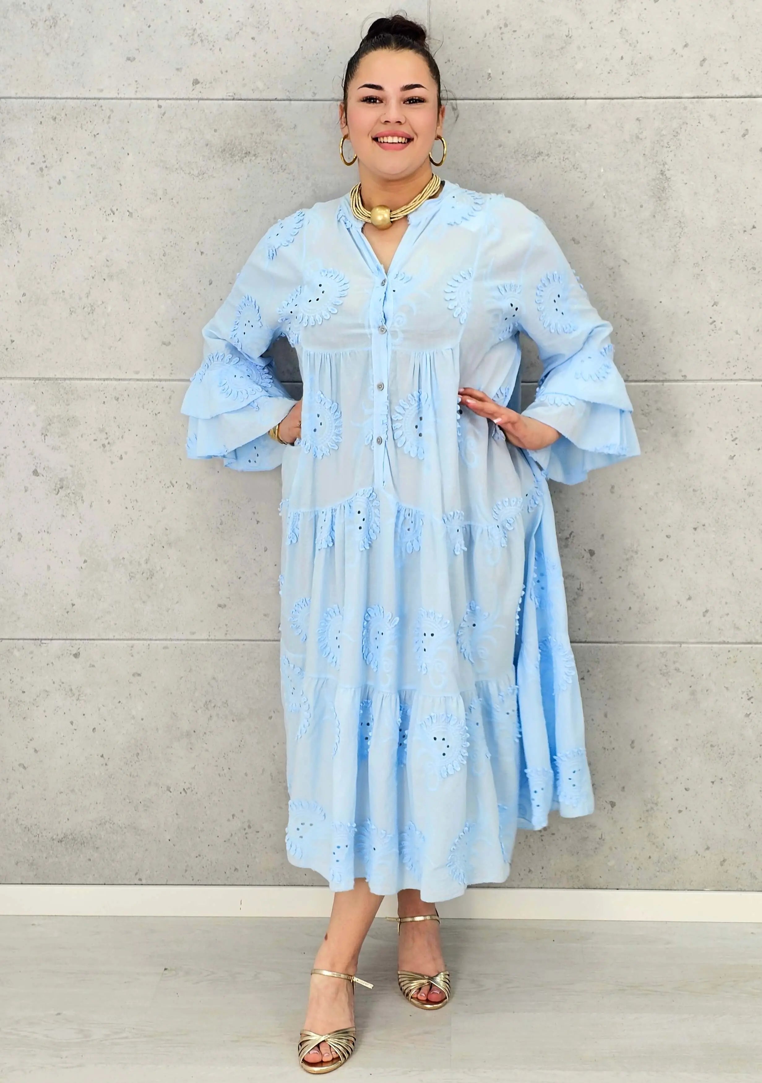 Sukienka bawełniana z haftem Stylowa XL