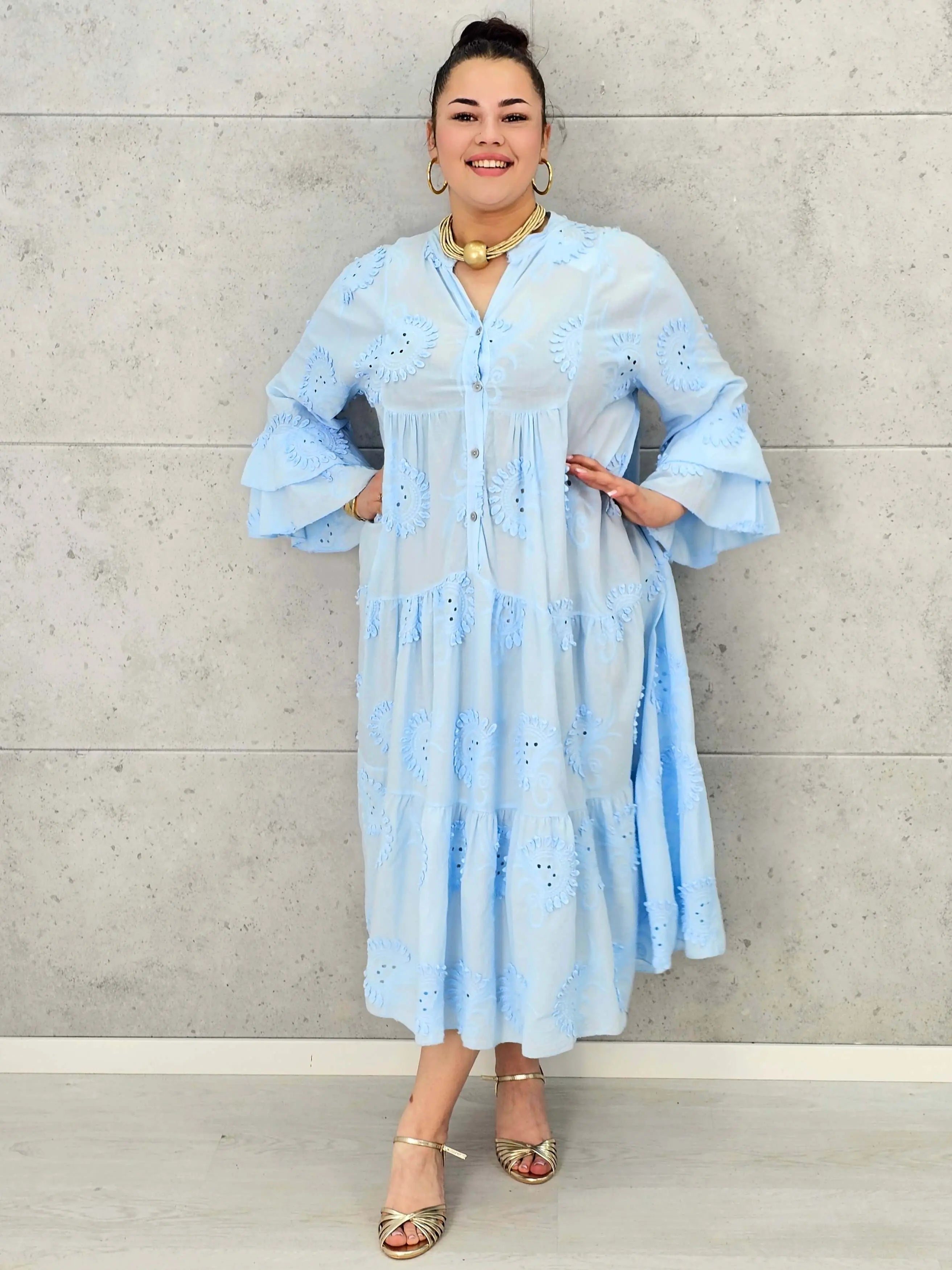 Sukienka bawełniana z haftem Stylowa XL