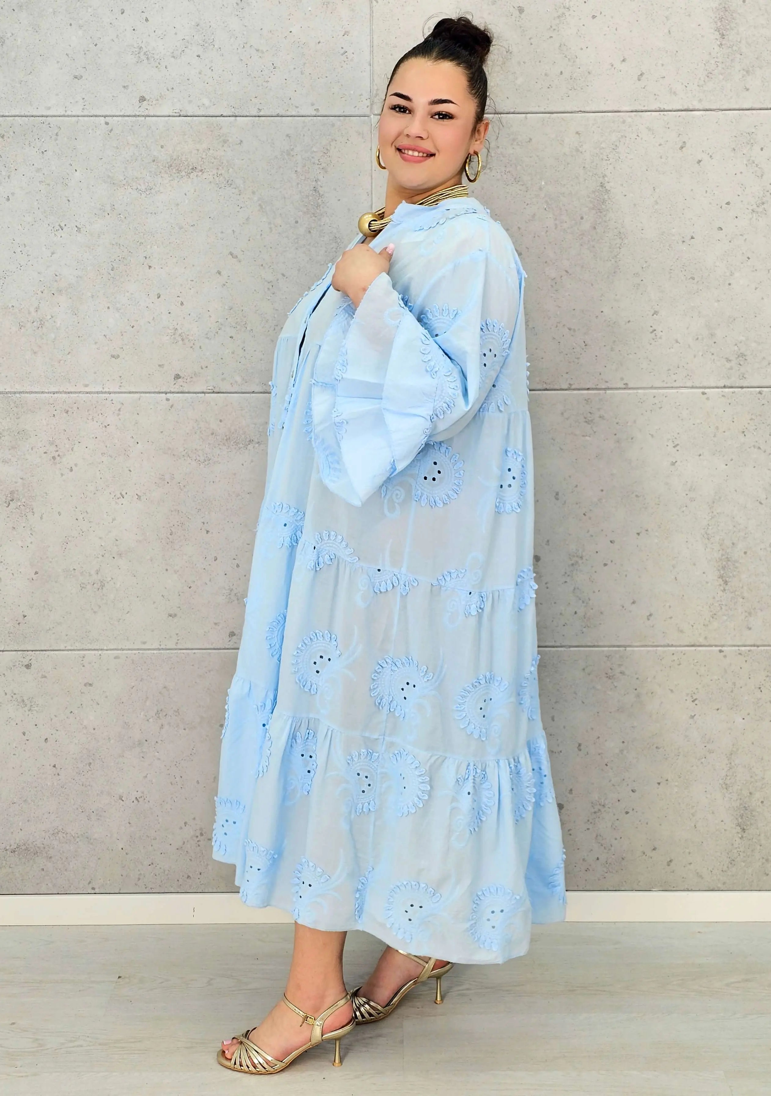 Sukienka bawełniana z haftem Stylowa XL