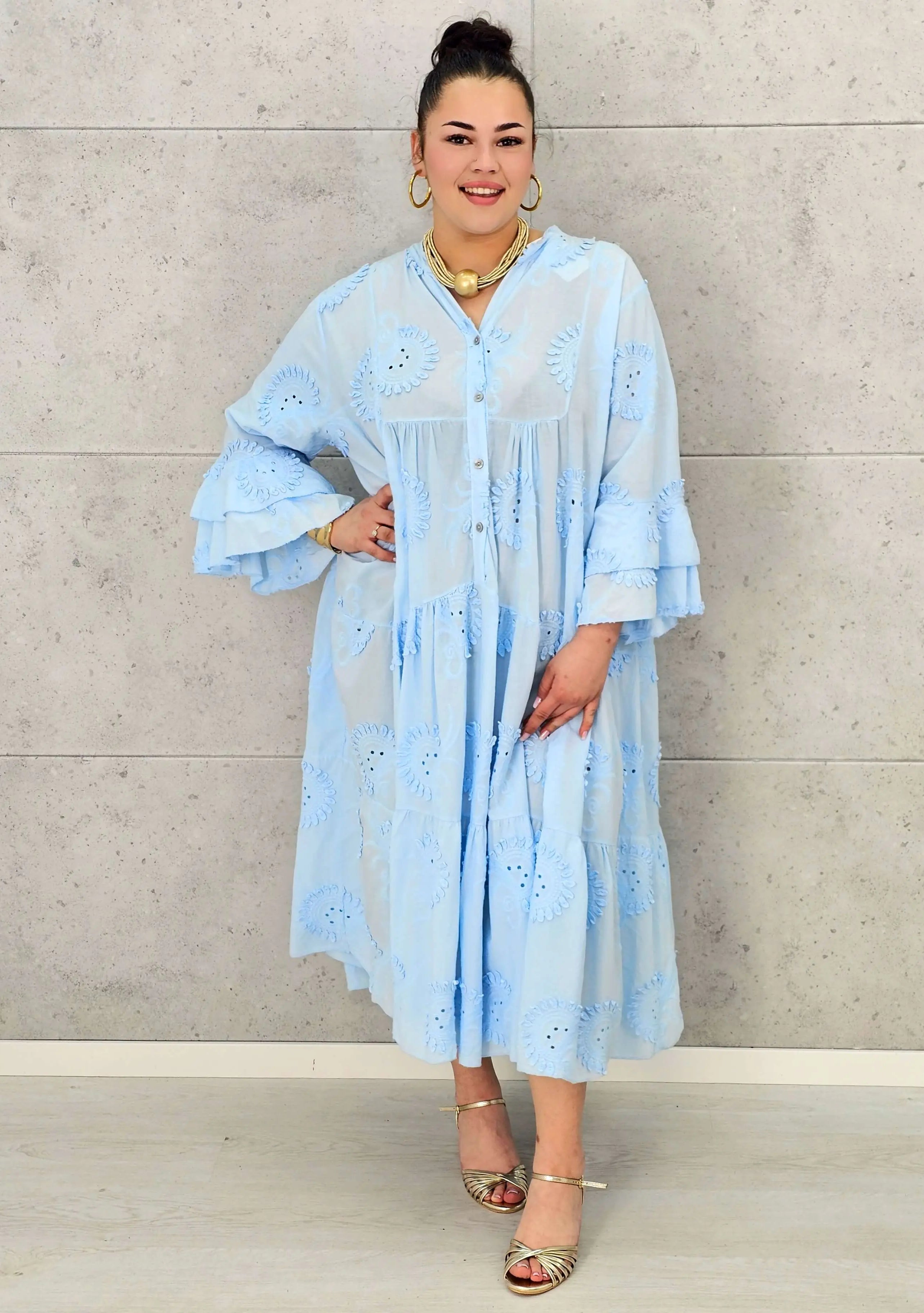 Sukienka bawełniana z haftem Stylowa XL