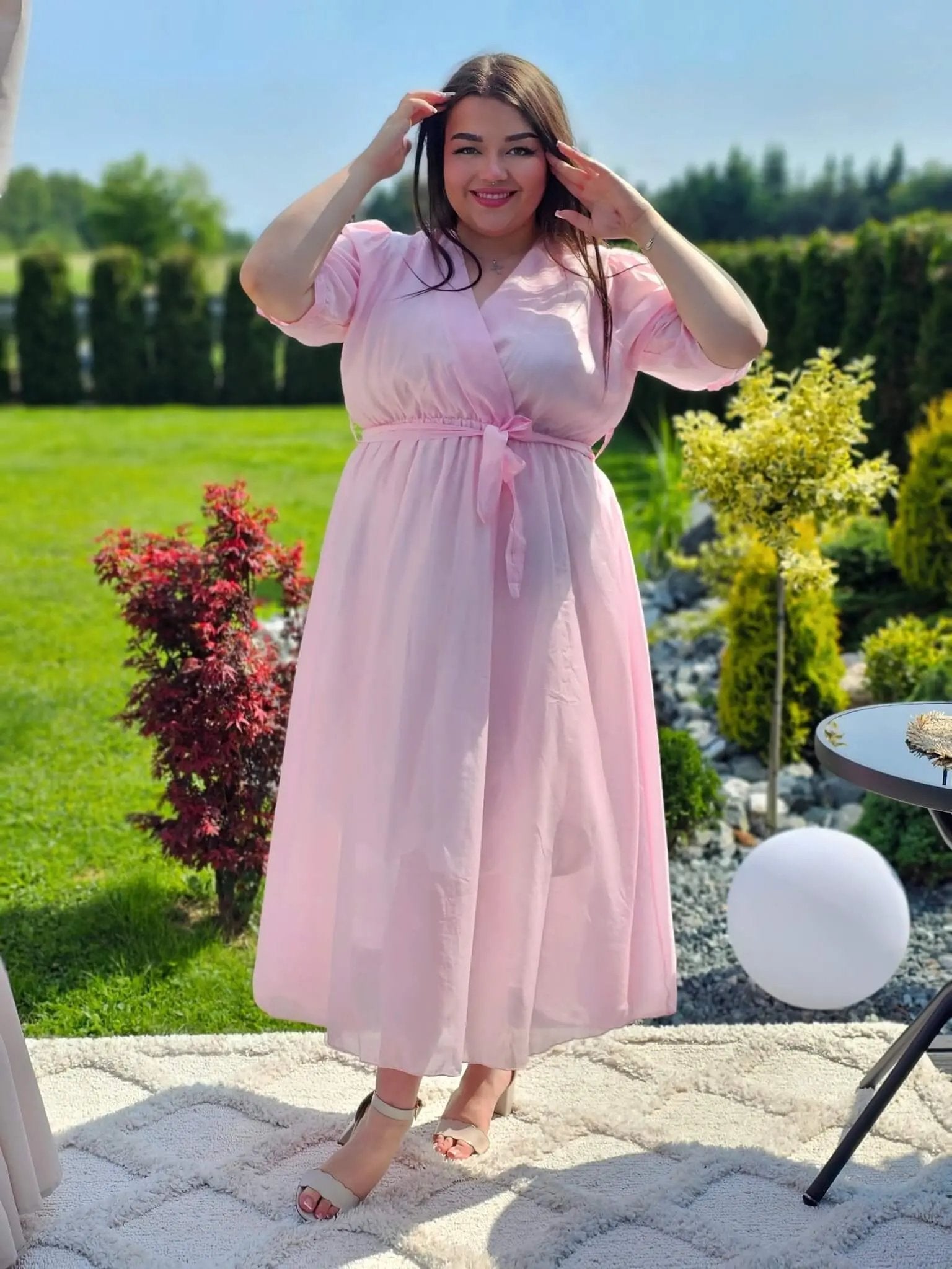 Sukienka bawełniana z kopertowym dekoltem Stylowa XL