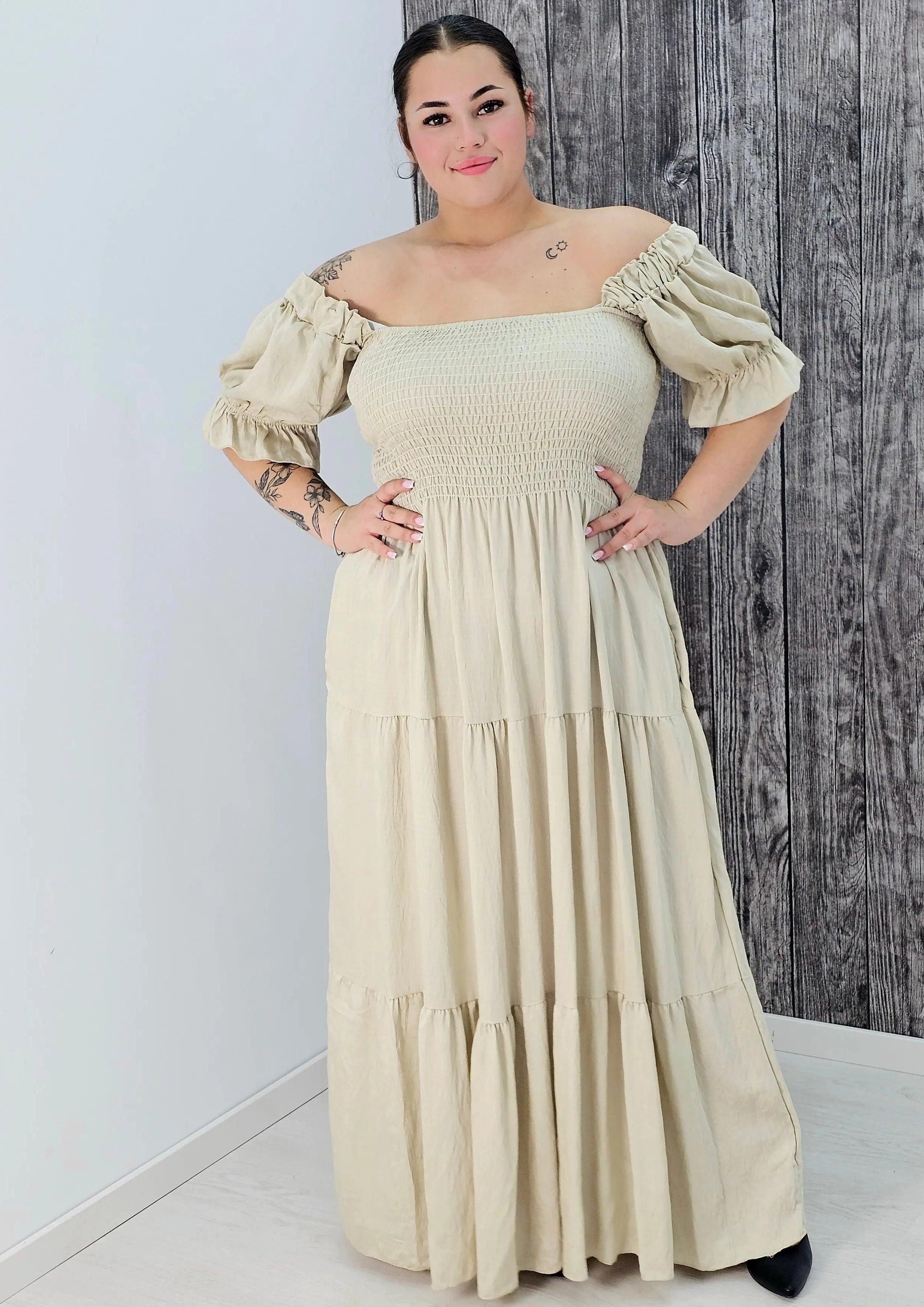 Sukienka boho maxi z falbanami Stylowa XL