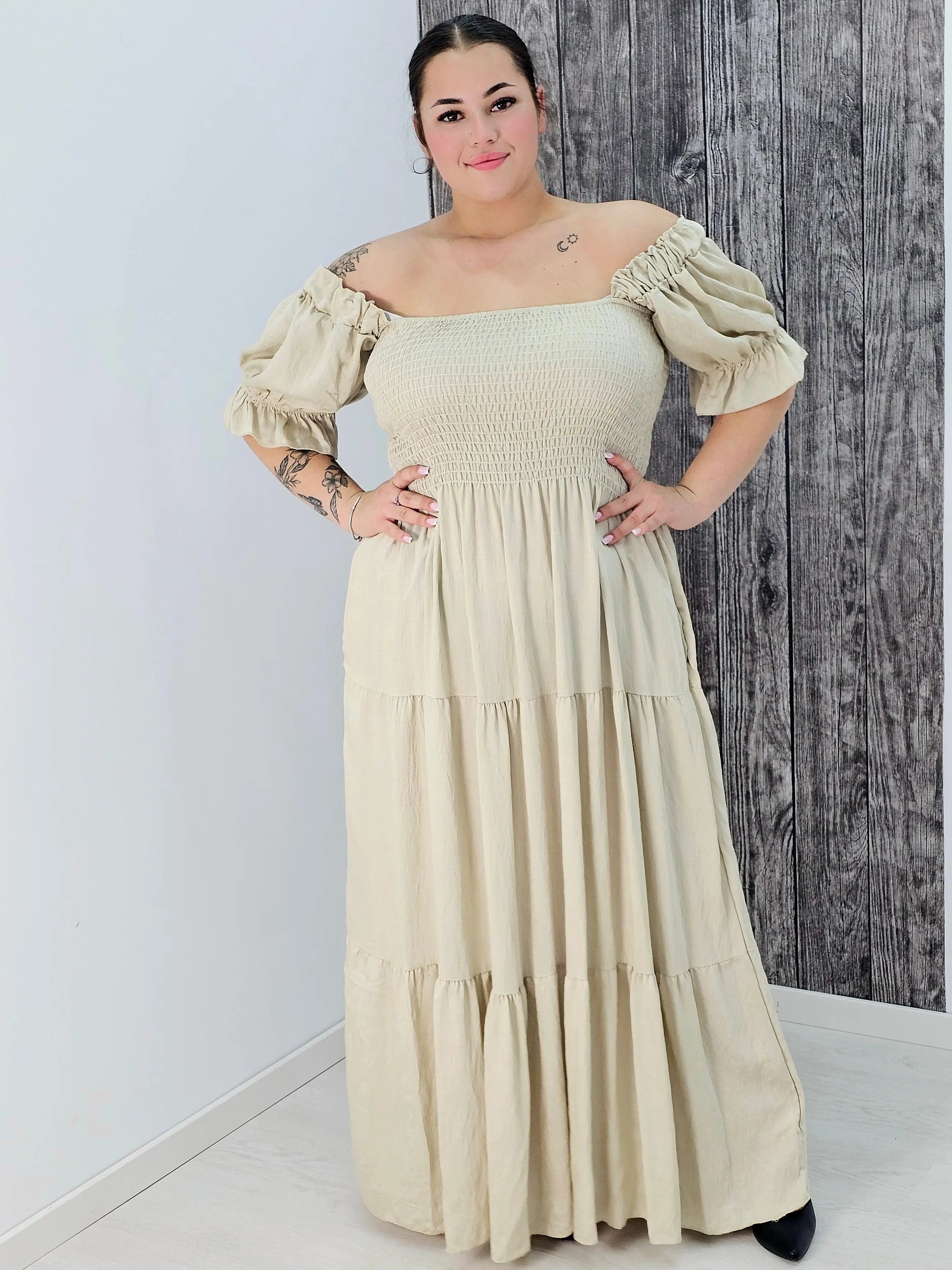 Sukienka boho maxi z falbanami Stylowa XL