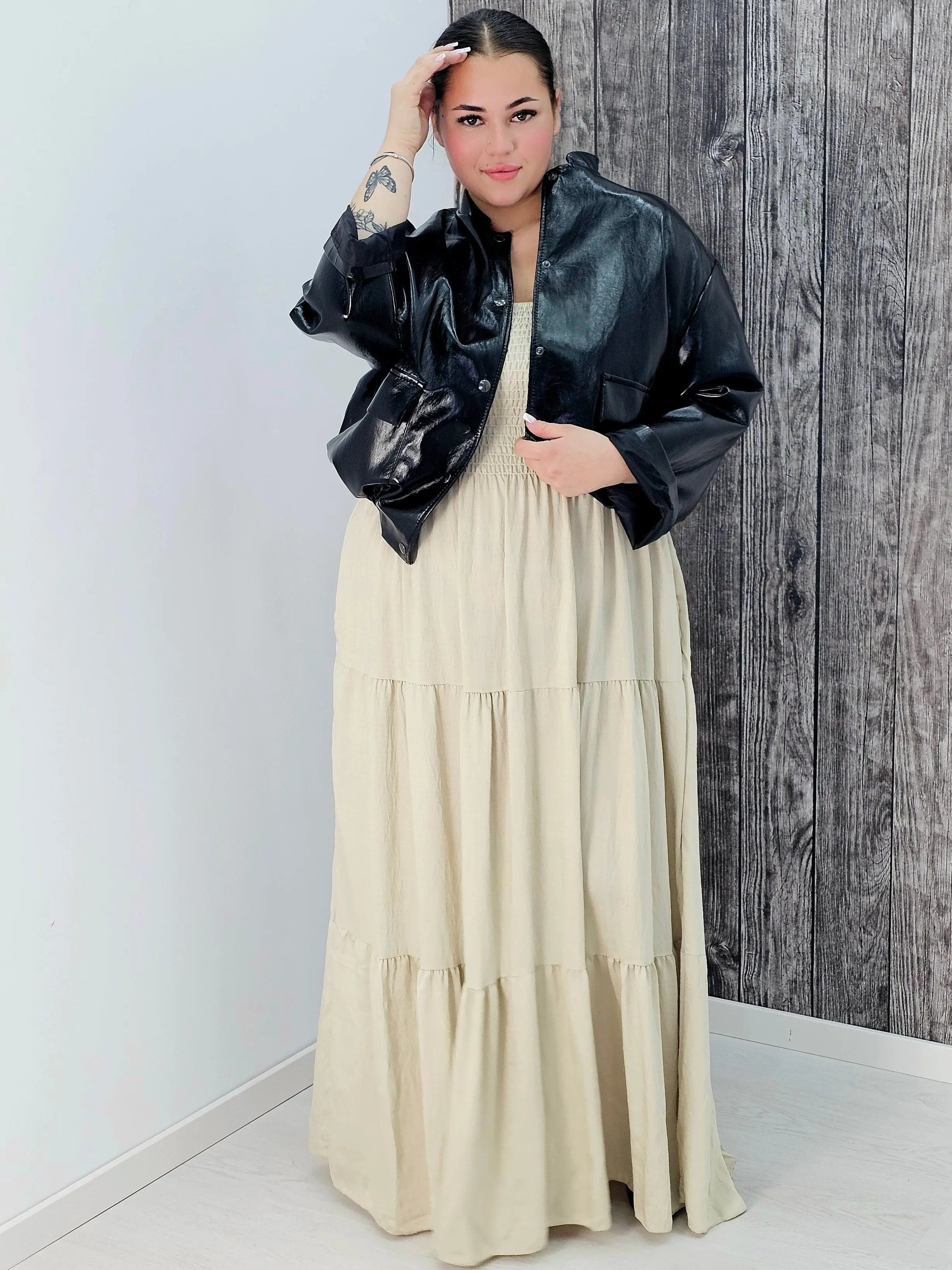 Sukienka boho maxi z falbanami Stylowa XL