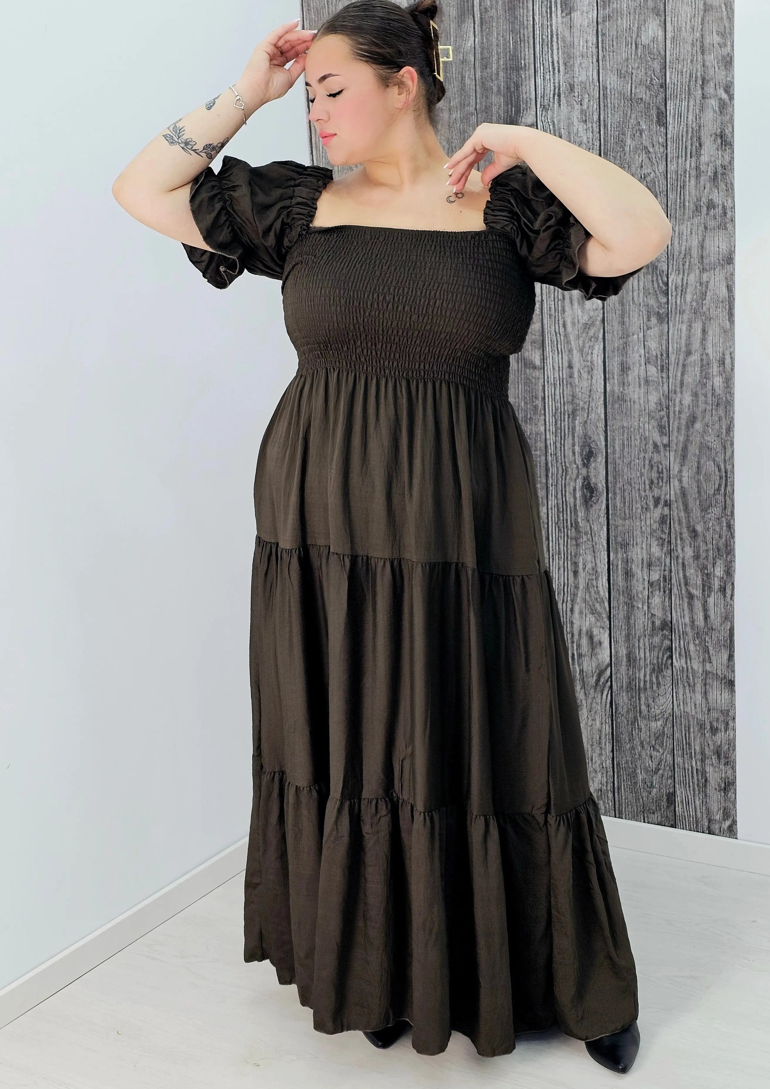 Sukienka boho maxi z falbanami Stylowa XL