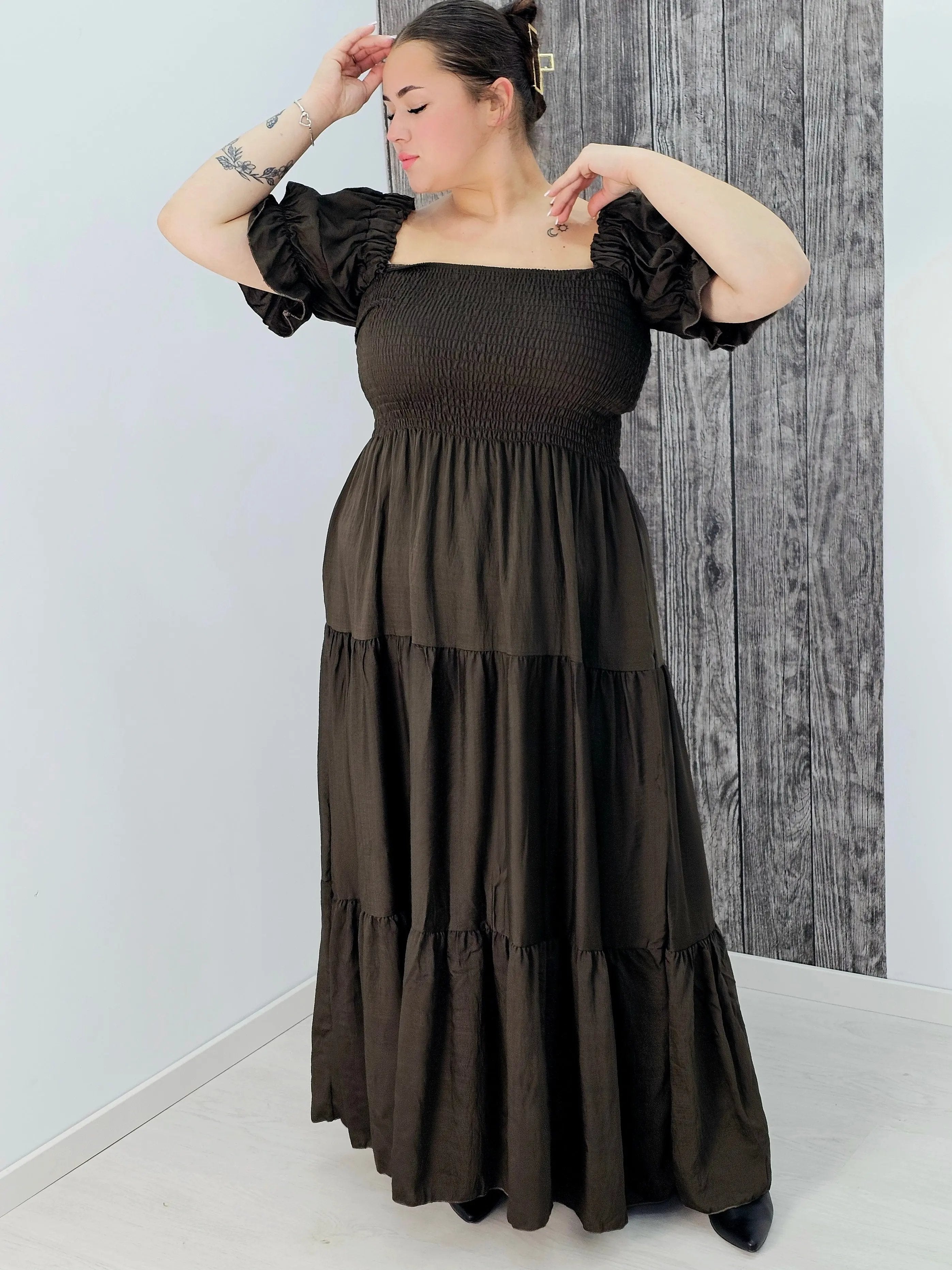 Sukienka boho maxi z falbanami Stylowa XL