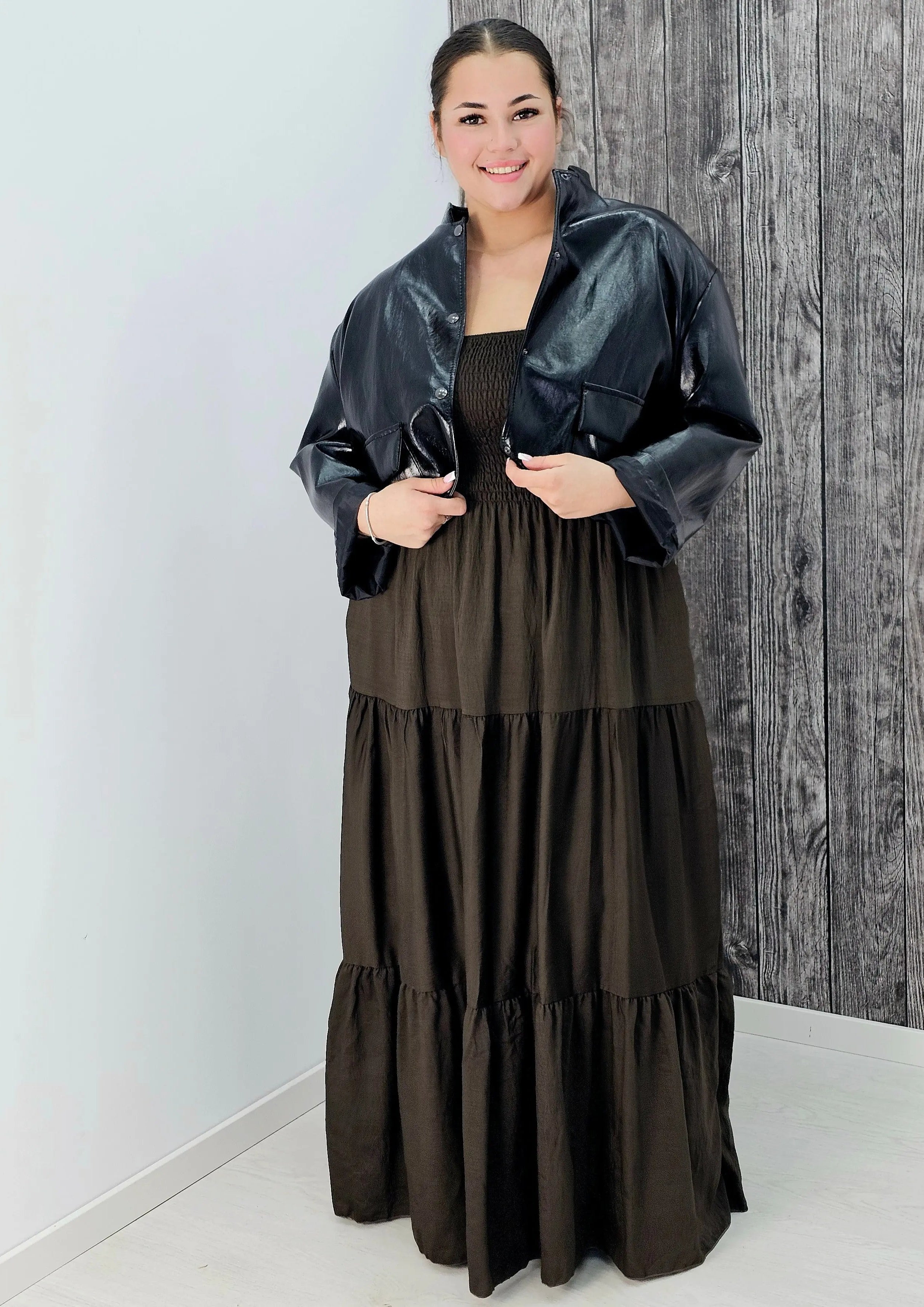 Sukienka boho maxi z falbanami Stylowa XL