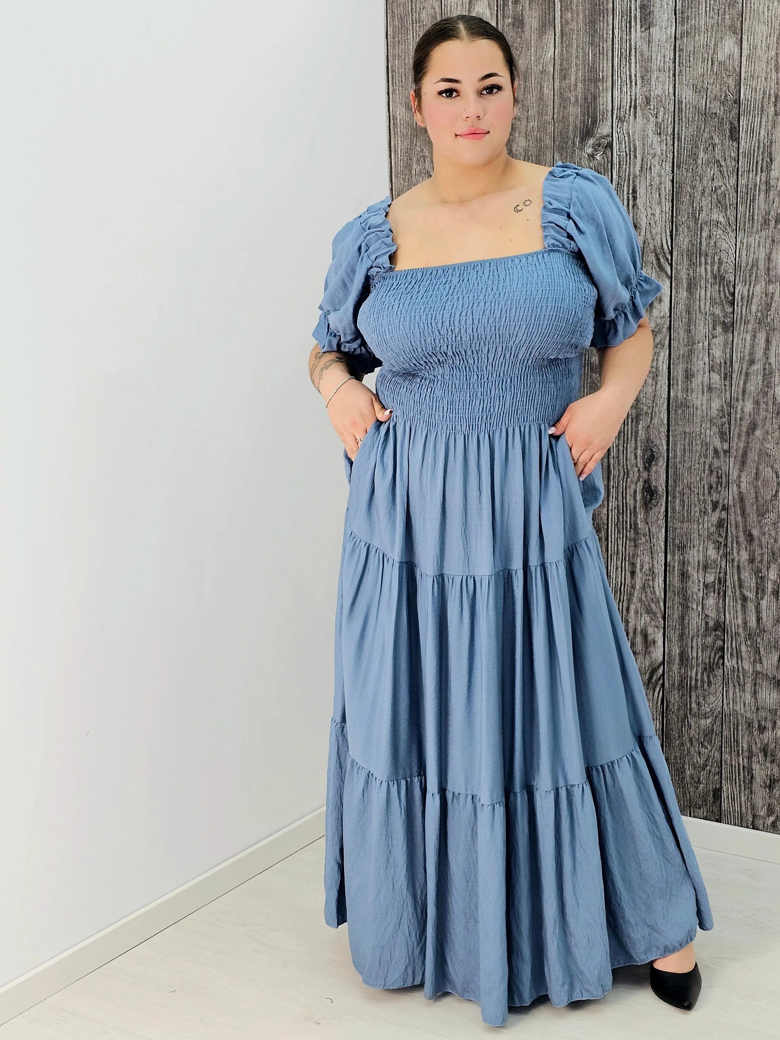 Sukienka boho maxi z falbanami Stylowa XL