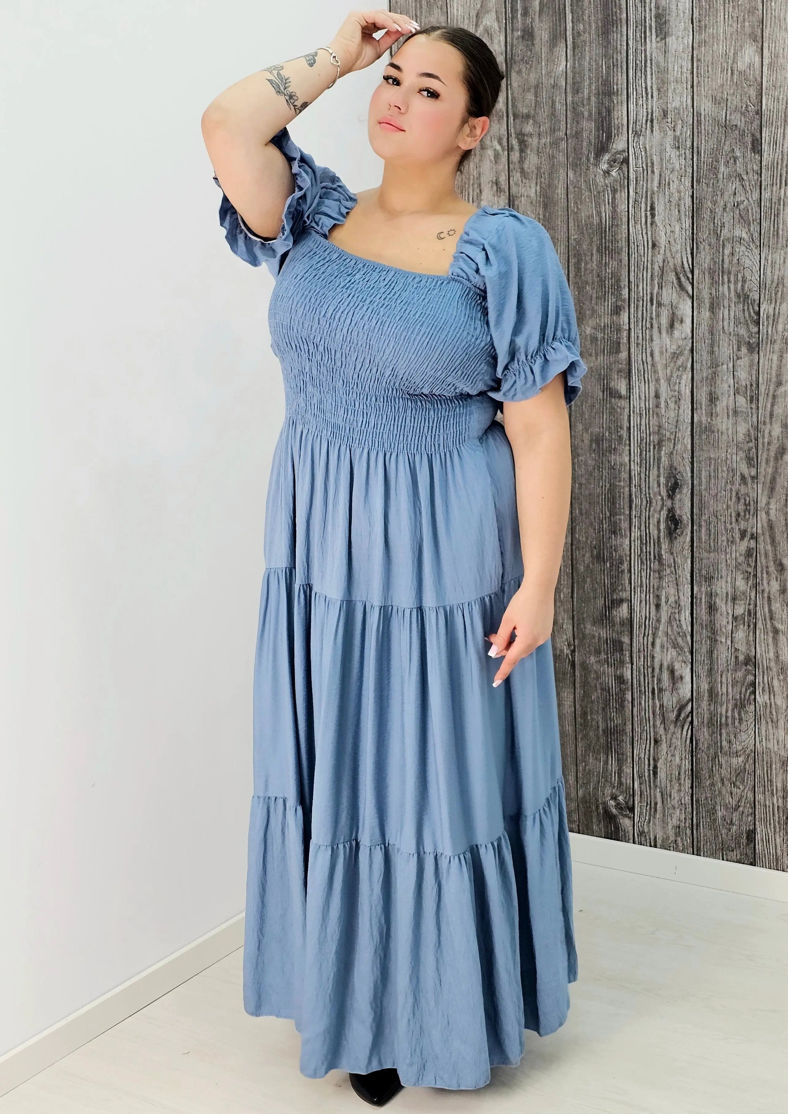 Sukienka boho maxi z falbanami Stylowa XL
