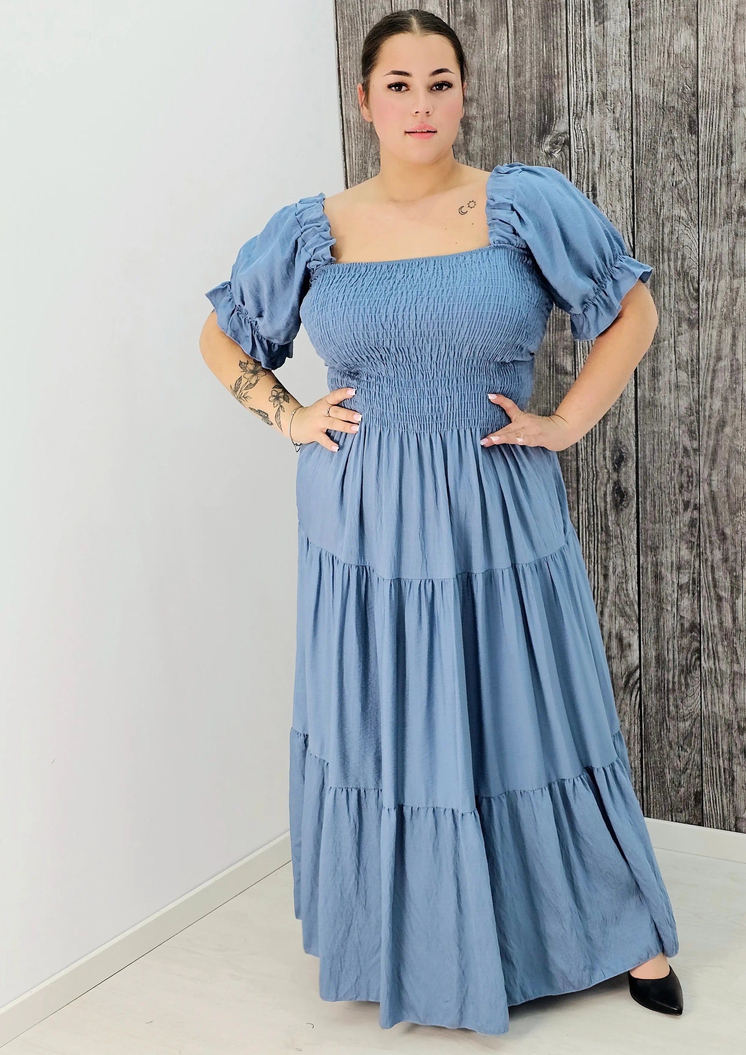 Sukienka boho maxi z falbanami Stylowa XL