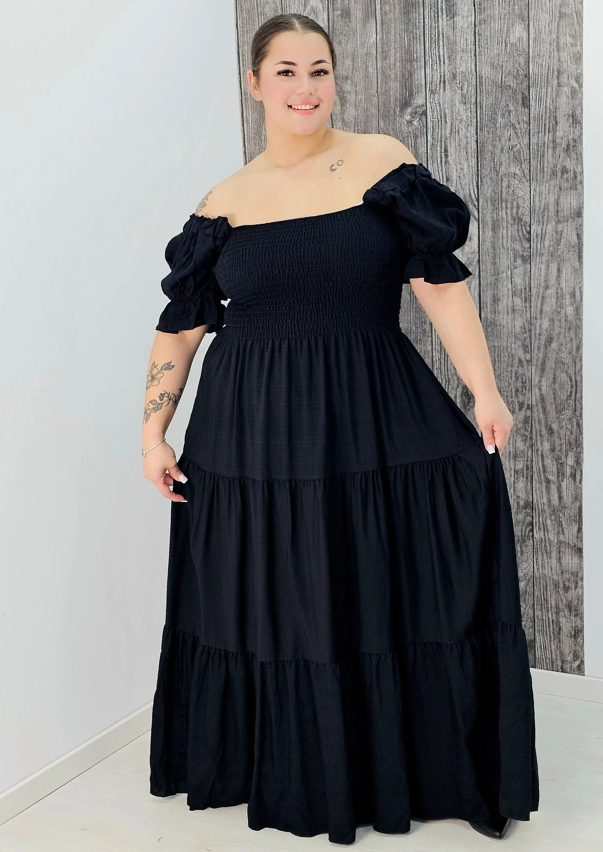 Sukienka boho maxi z falbanami Stylowa XL