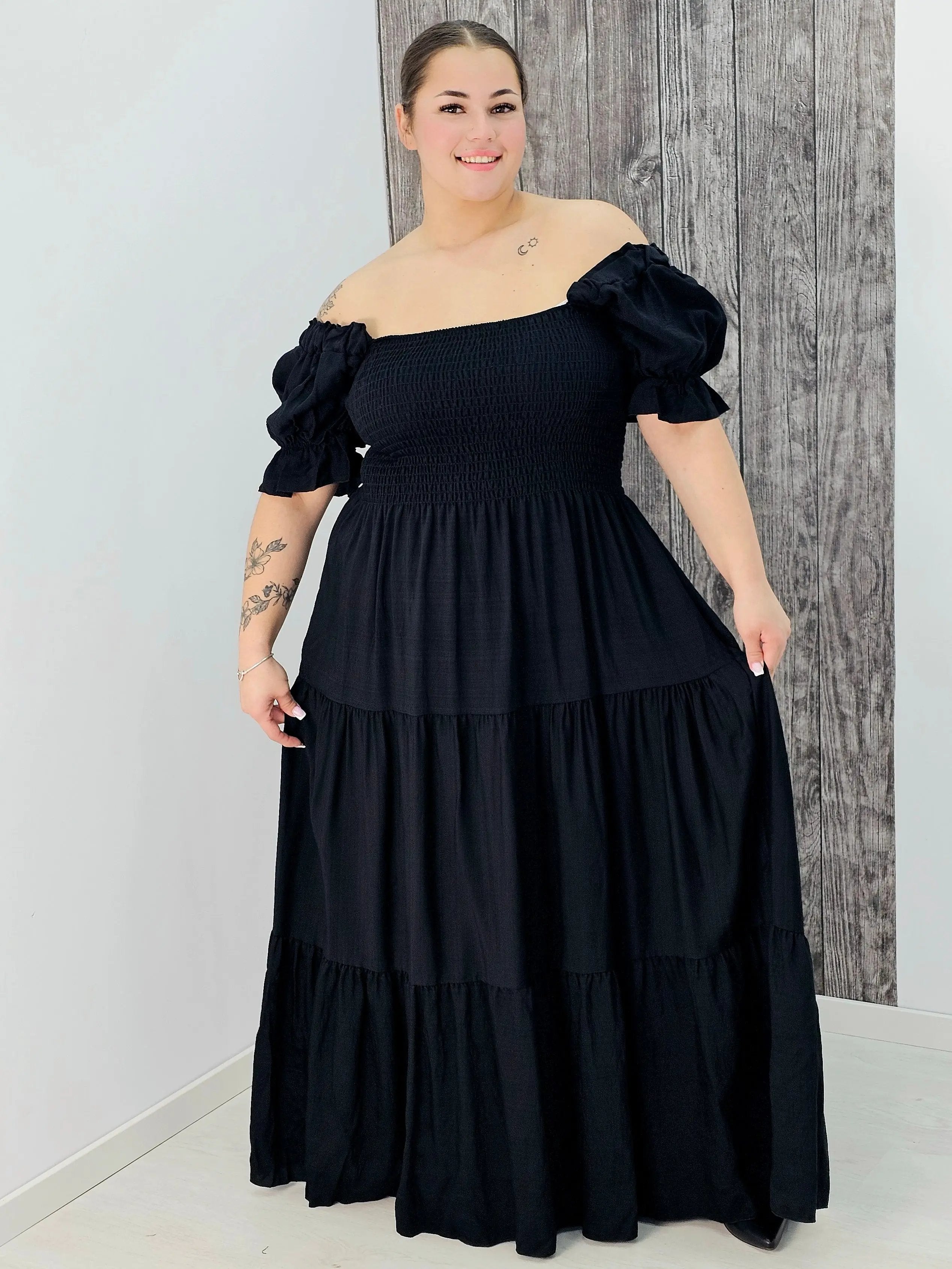 Sukienka boho maxi z falbanami Stylowa XL