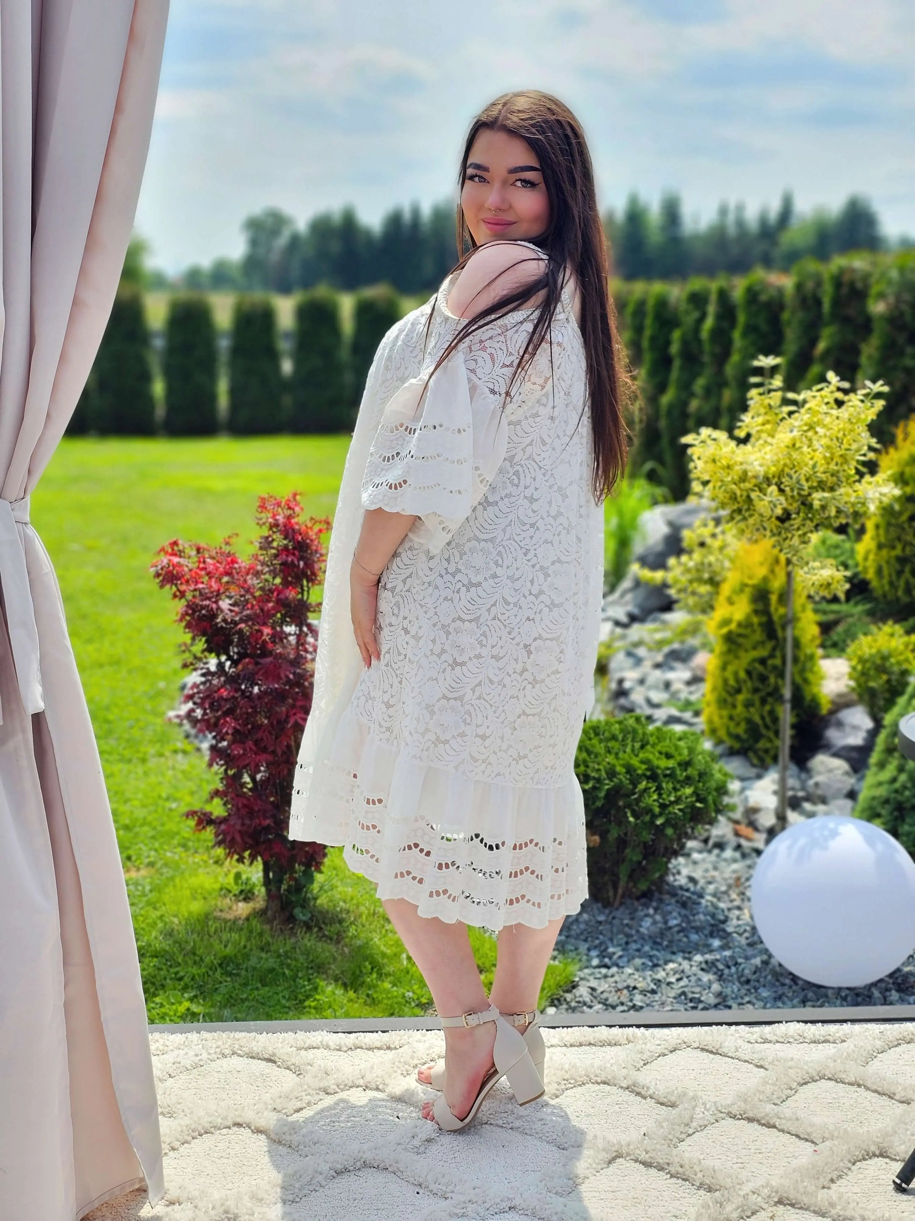 Sukienka hiszpanka z koronką Stylowa XL