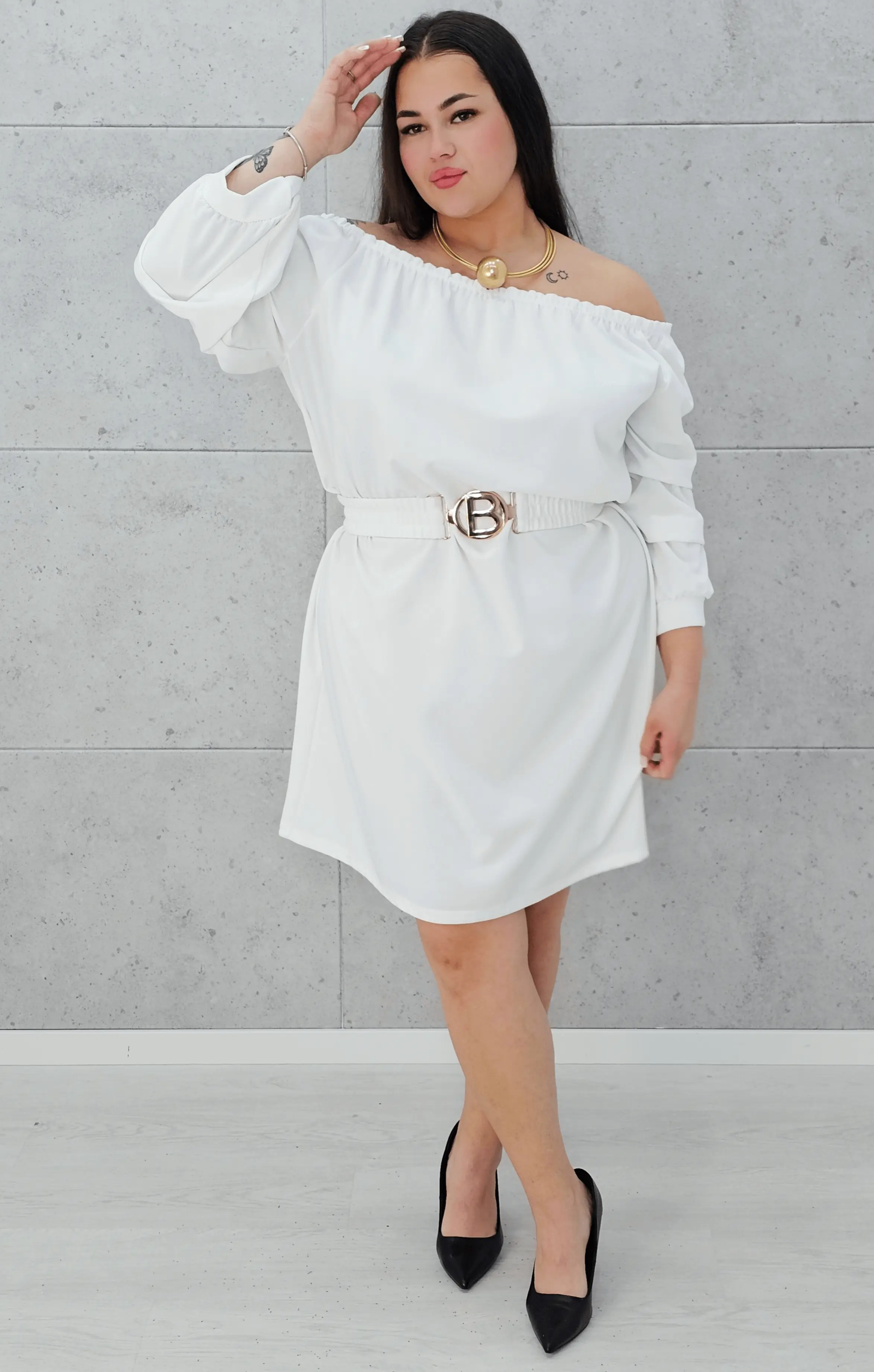 Sukienka hiszpanka z paskiem. Stylowa XL