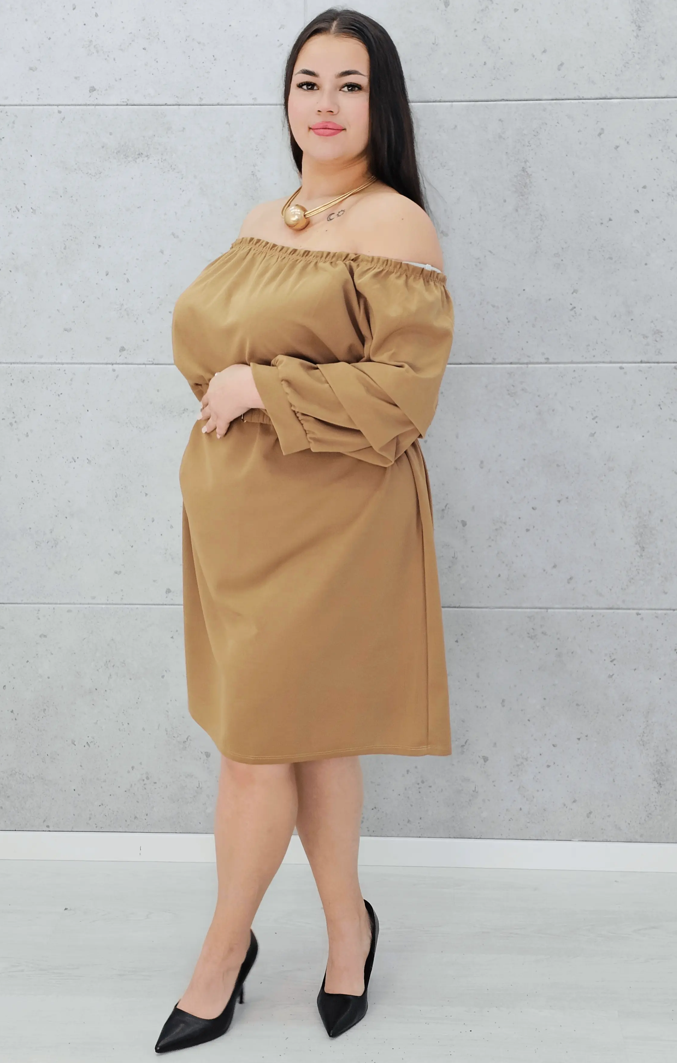 Sukienka hiszpanka z paskiem. Stylowa XL