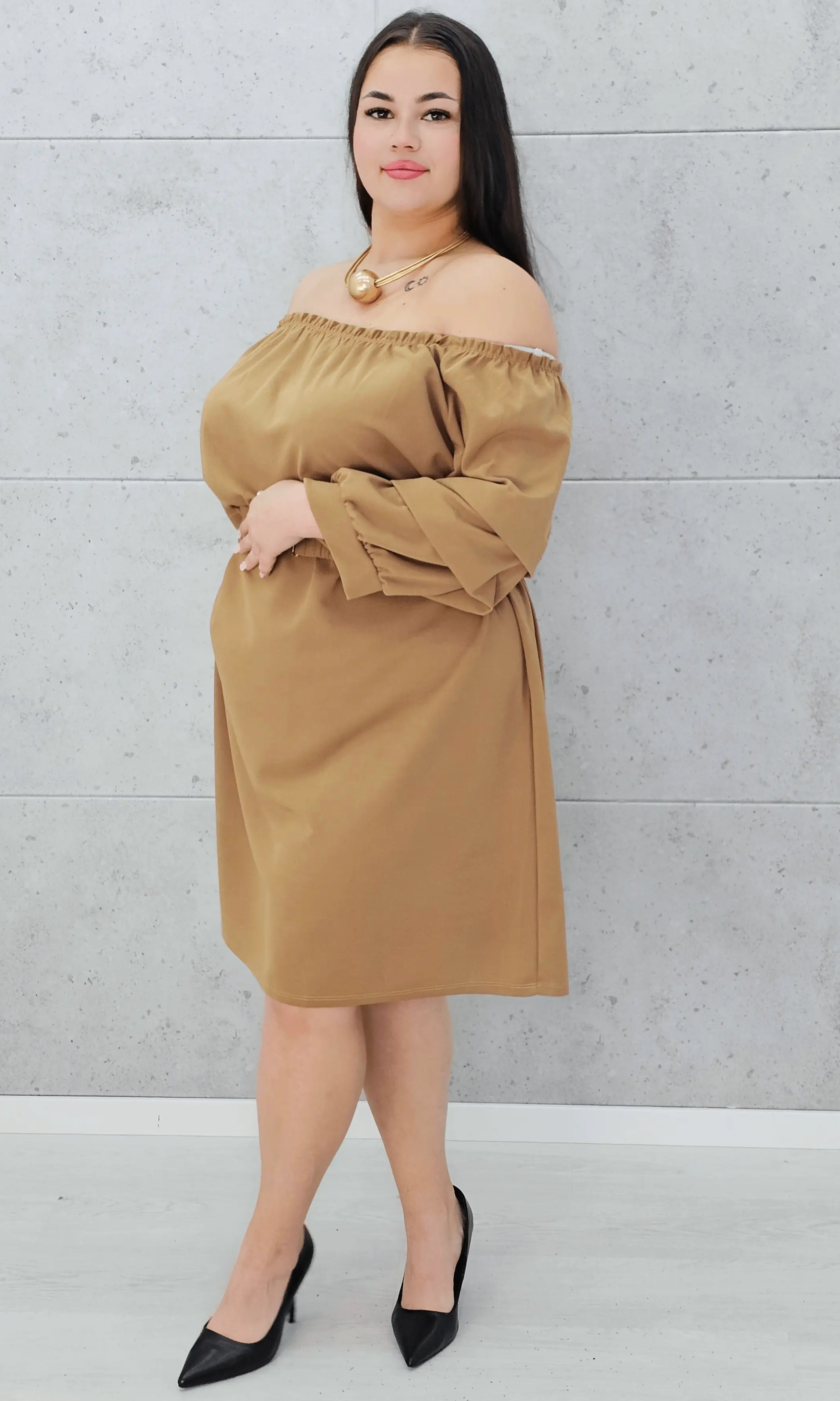 Sukienka hiszpanka z paskiem. Stylowa XL