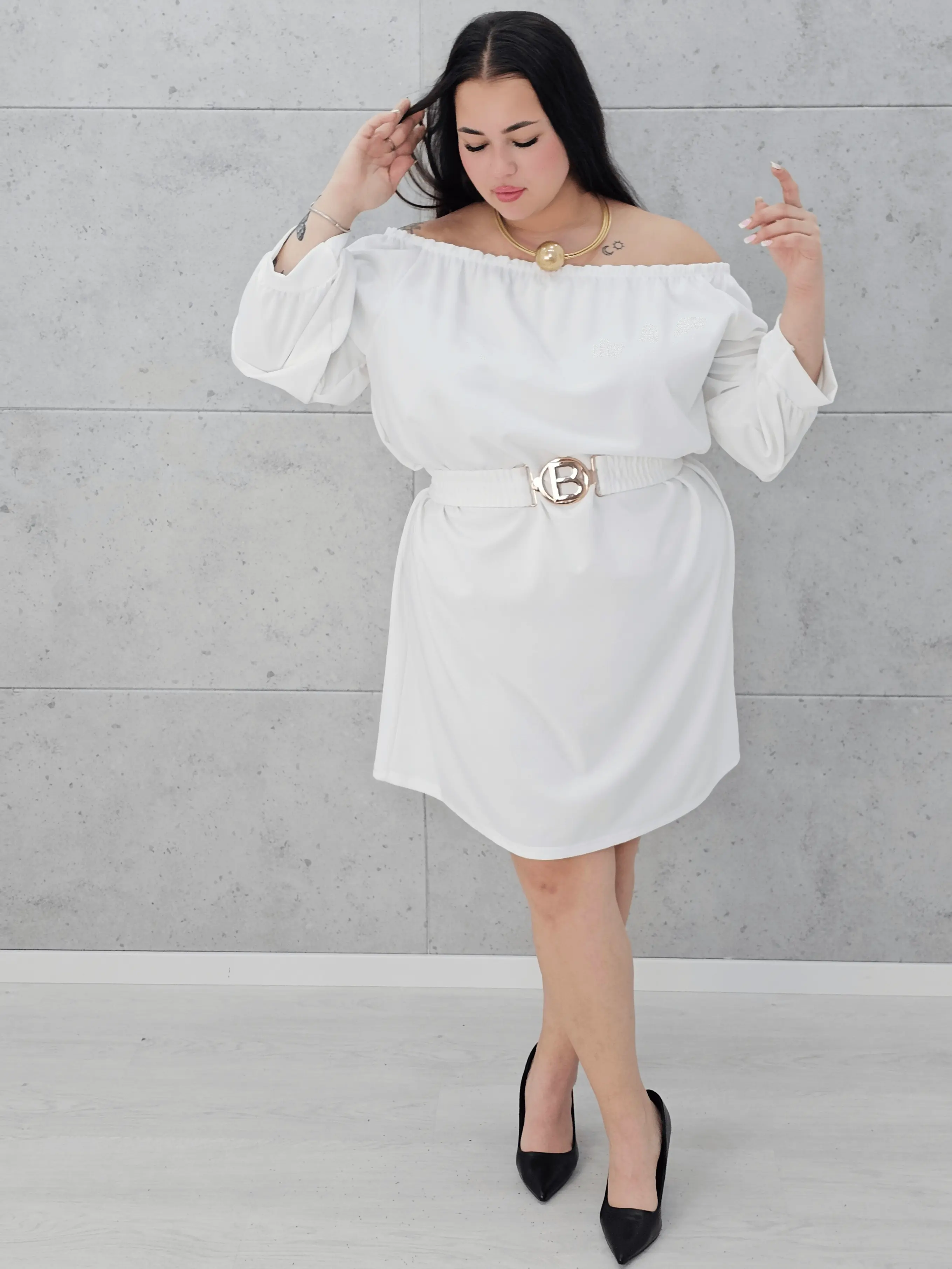 Sukienka hiszpanka z paskiem. Stylowa XL