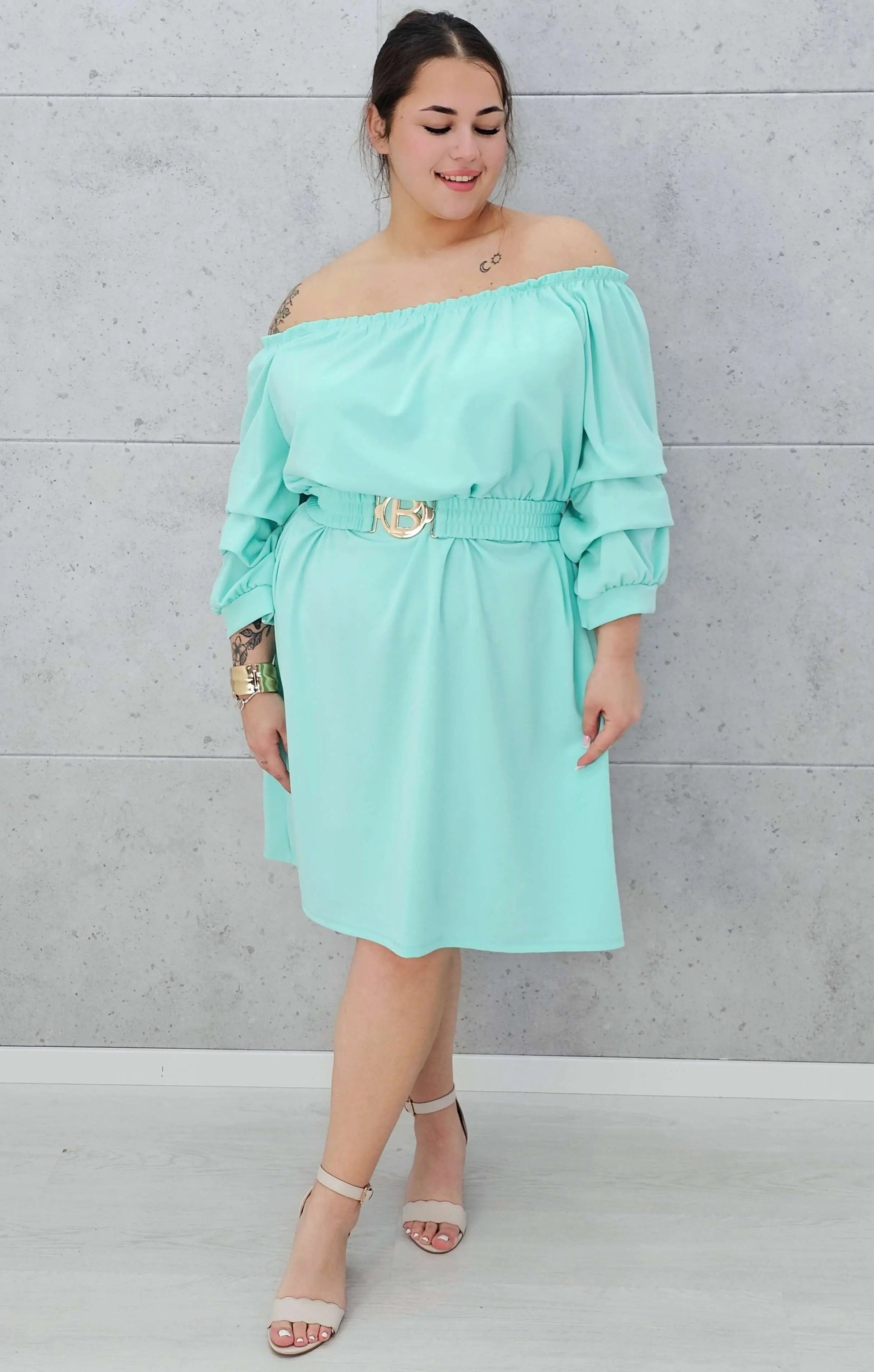 Sukienka hiszpanka z paskiem. Stylowa XL