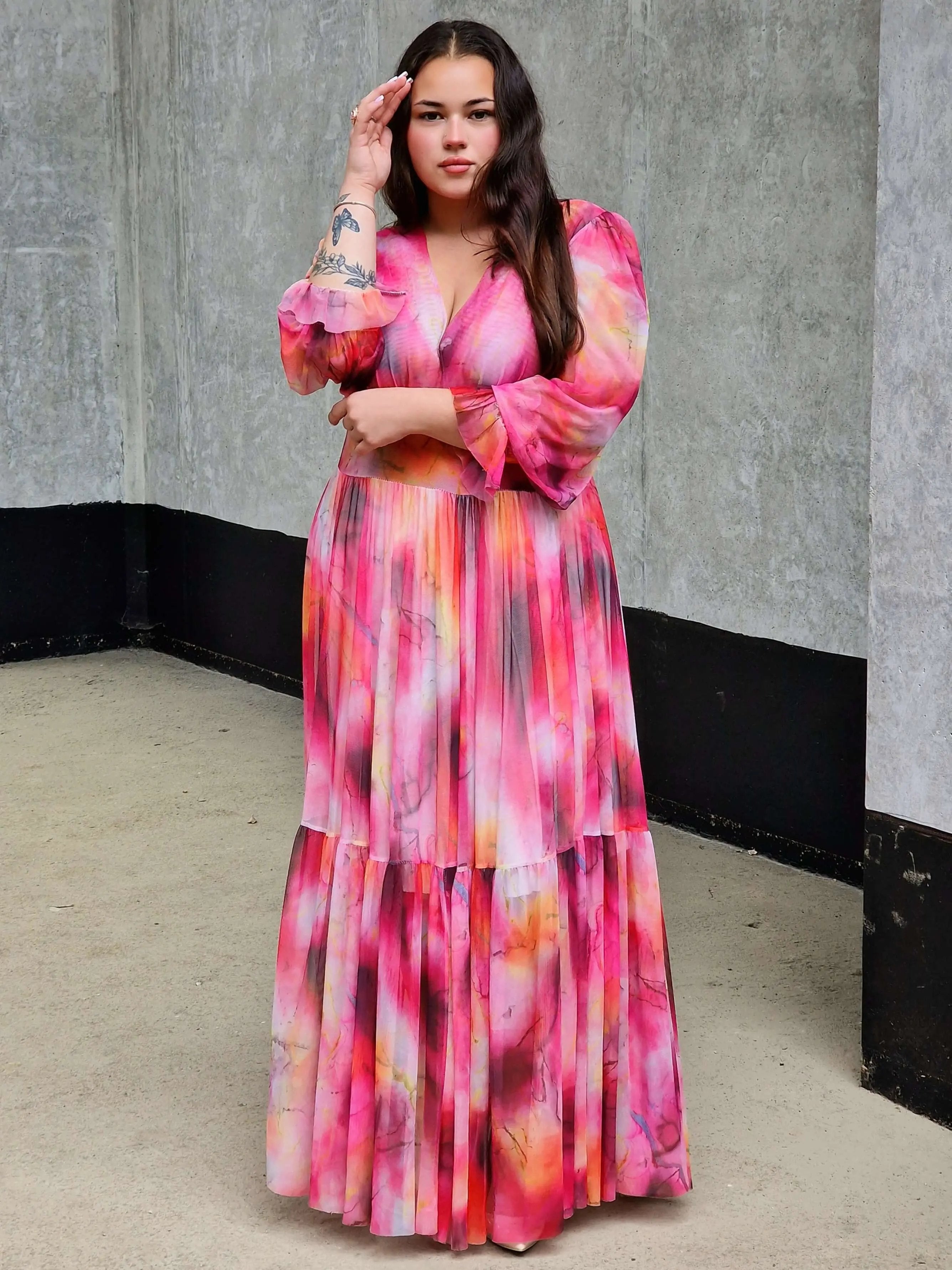 Sukienka maxi- magia koloru Stylowa XL