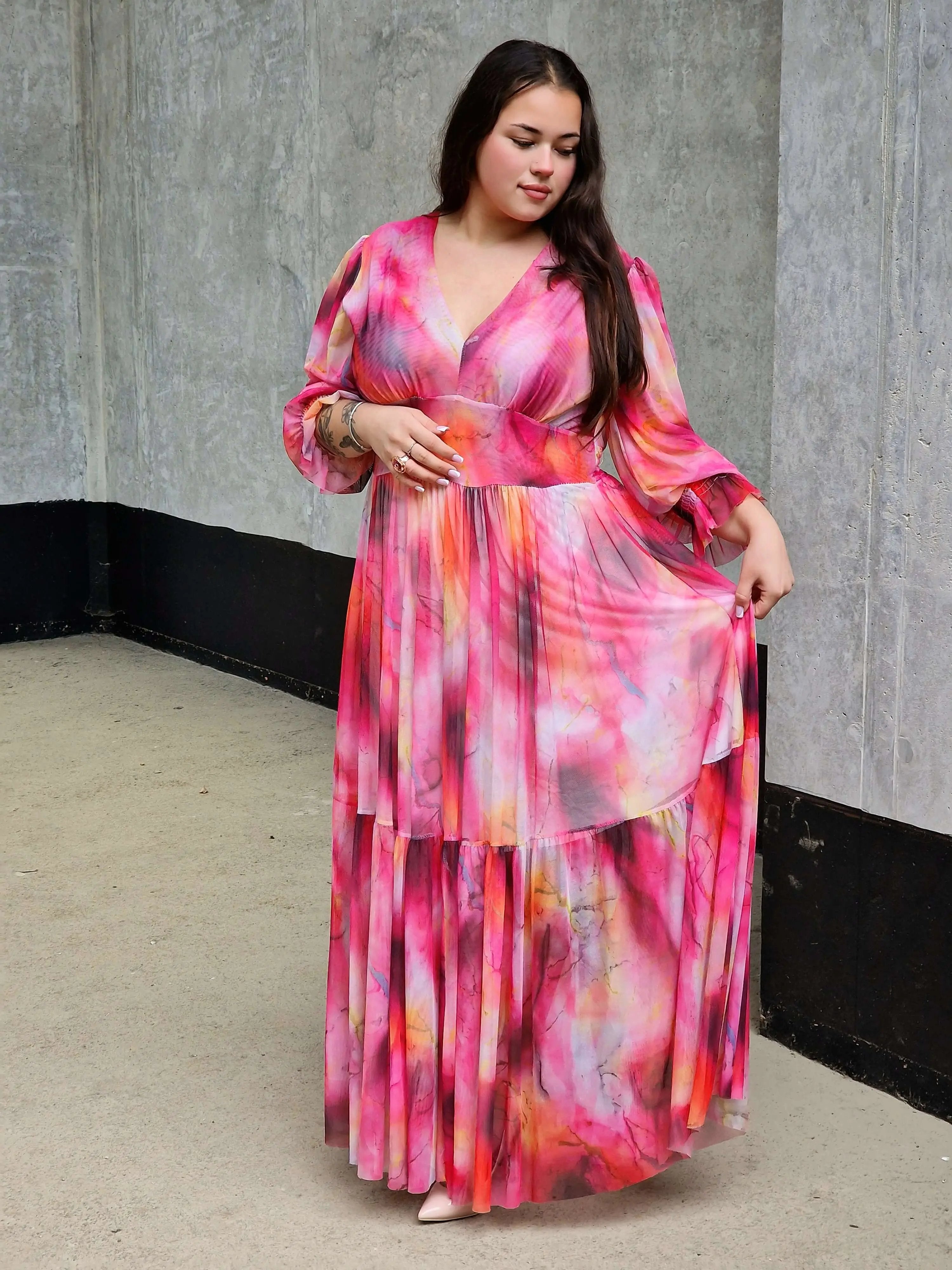 Sukienka maxi- magia koloru Stylowa XL